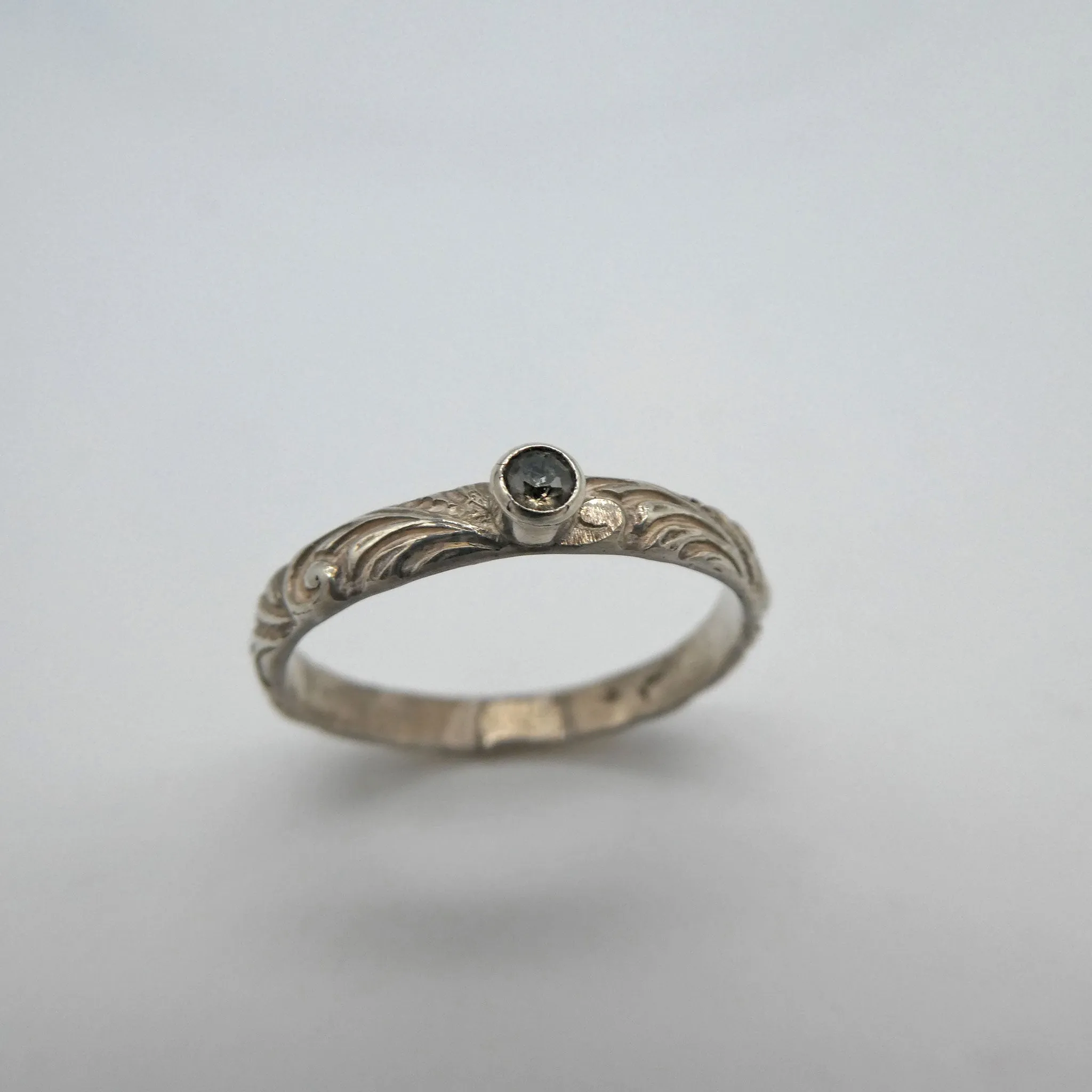 Quartz Sterling Silver Floral Stacking Ring