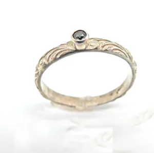 Quartz Sterling Silver Floral Stacking Ring