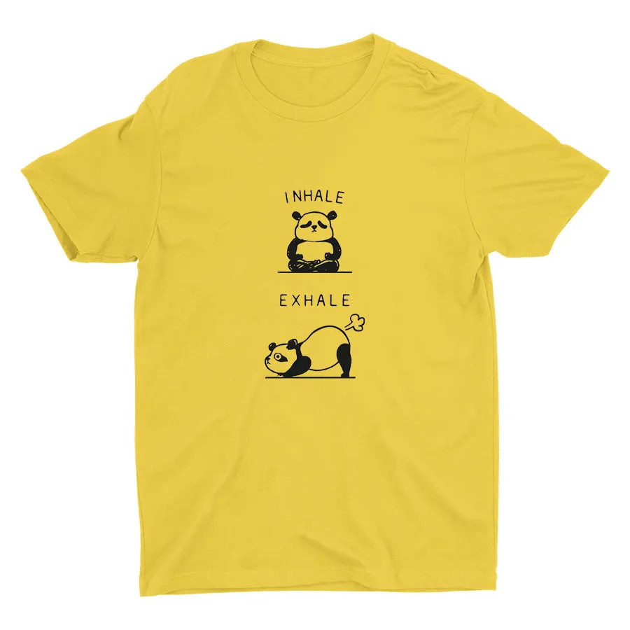 "EXHALE" Cute Panda Cotton Tee