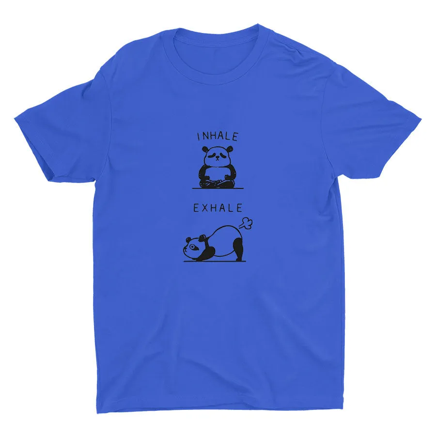 "EXHALE" Cute Panda Cotton Tee