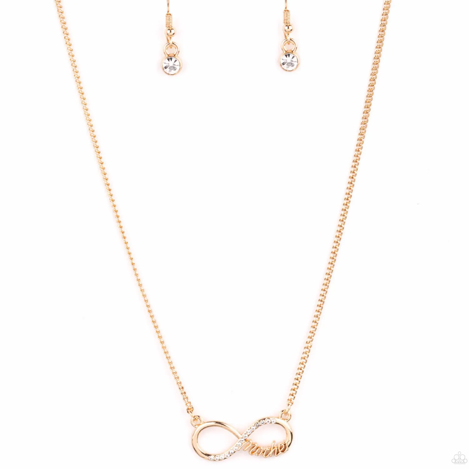 "Forever Your Mom" Gold Chain & "MOTHER" Eternity Symbol Necklace Set