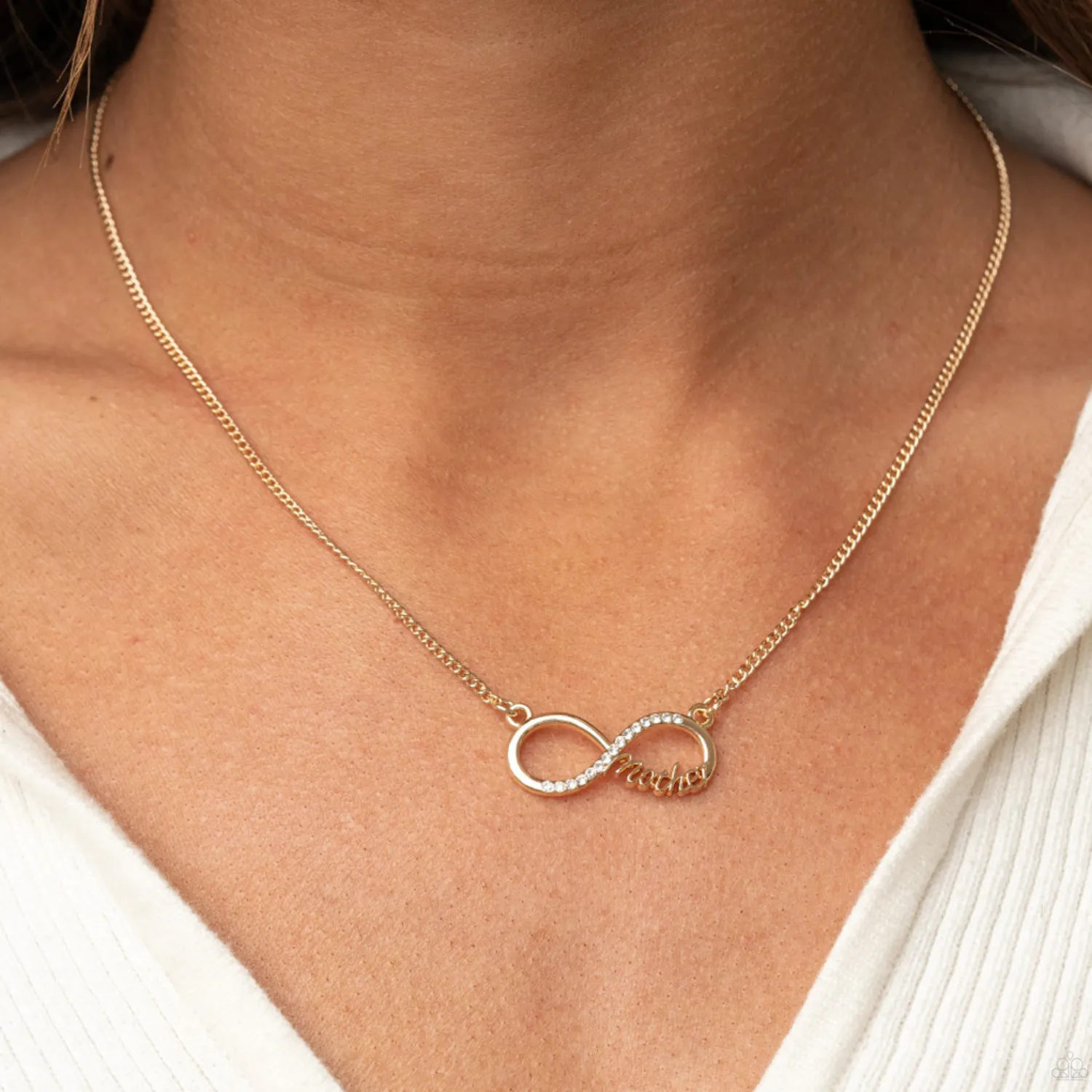 "Forever Your Mom" Gold Chain & "MOTHER" Eternity Symbol Necklace Set