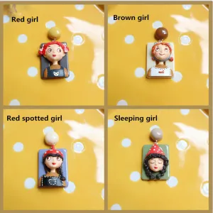 "RETRO CARTOON DOLL" EARRINGS/EAR CLIPS N031001
