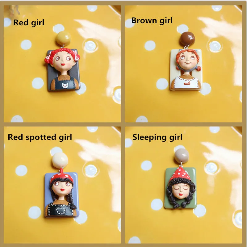 "RETRO CARTOON DOLL" EARRINGS/EAR CLIPS N031001