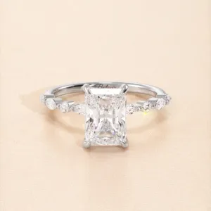 Radiant Cut Natural Diamond Dainty Engagement Ring