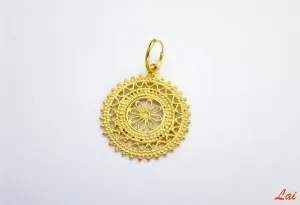 Regal, festive, gold-plated, dangling filigree nose ring
