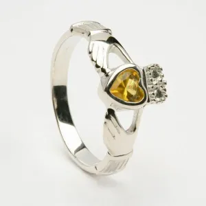 Retired NOVEMBER Birthstone Silver Claddagh Ring LS-BSR-11