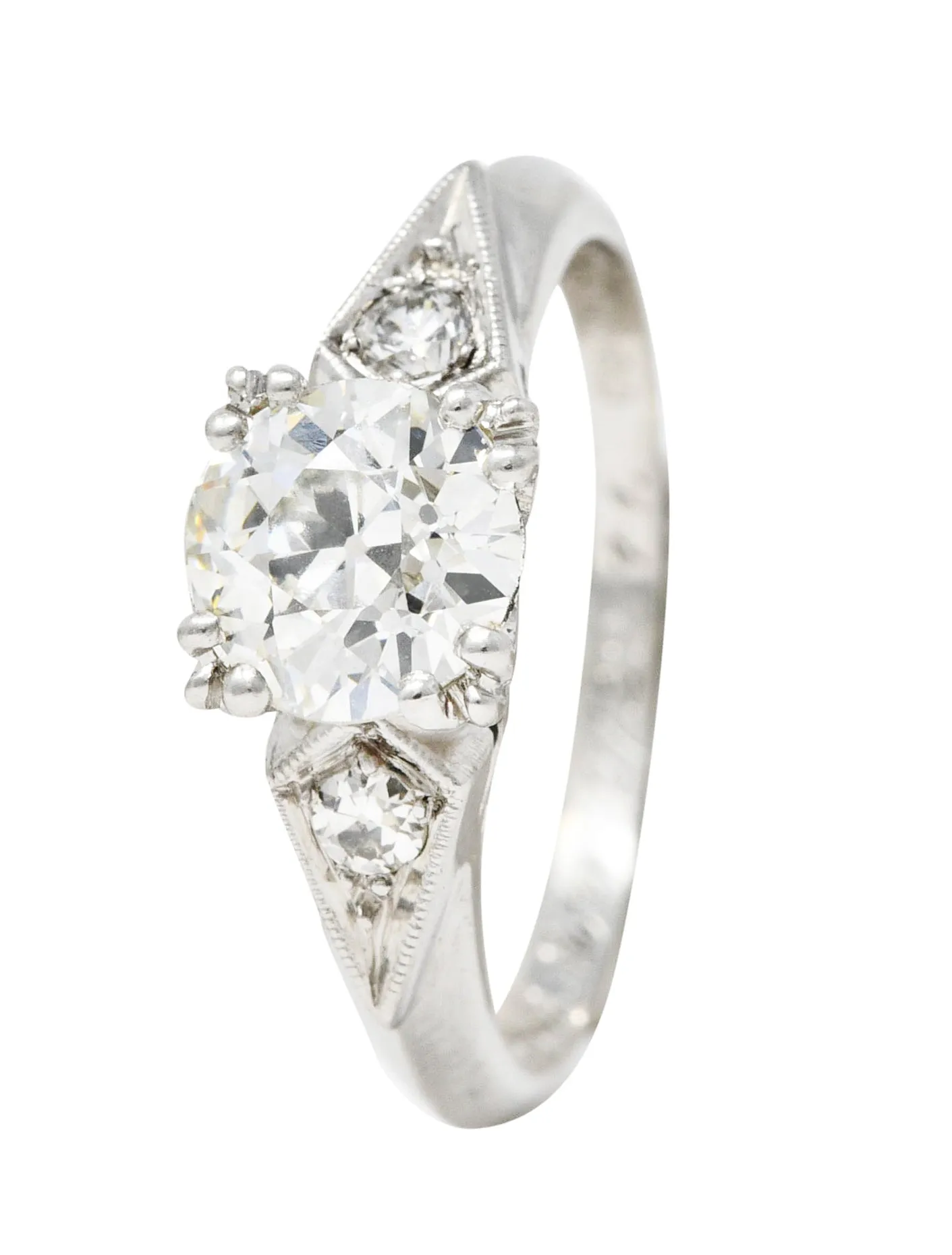 Retro 1.17 CTW Old European Cut Diamond Platinum Engagement Ring GIA
