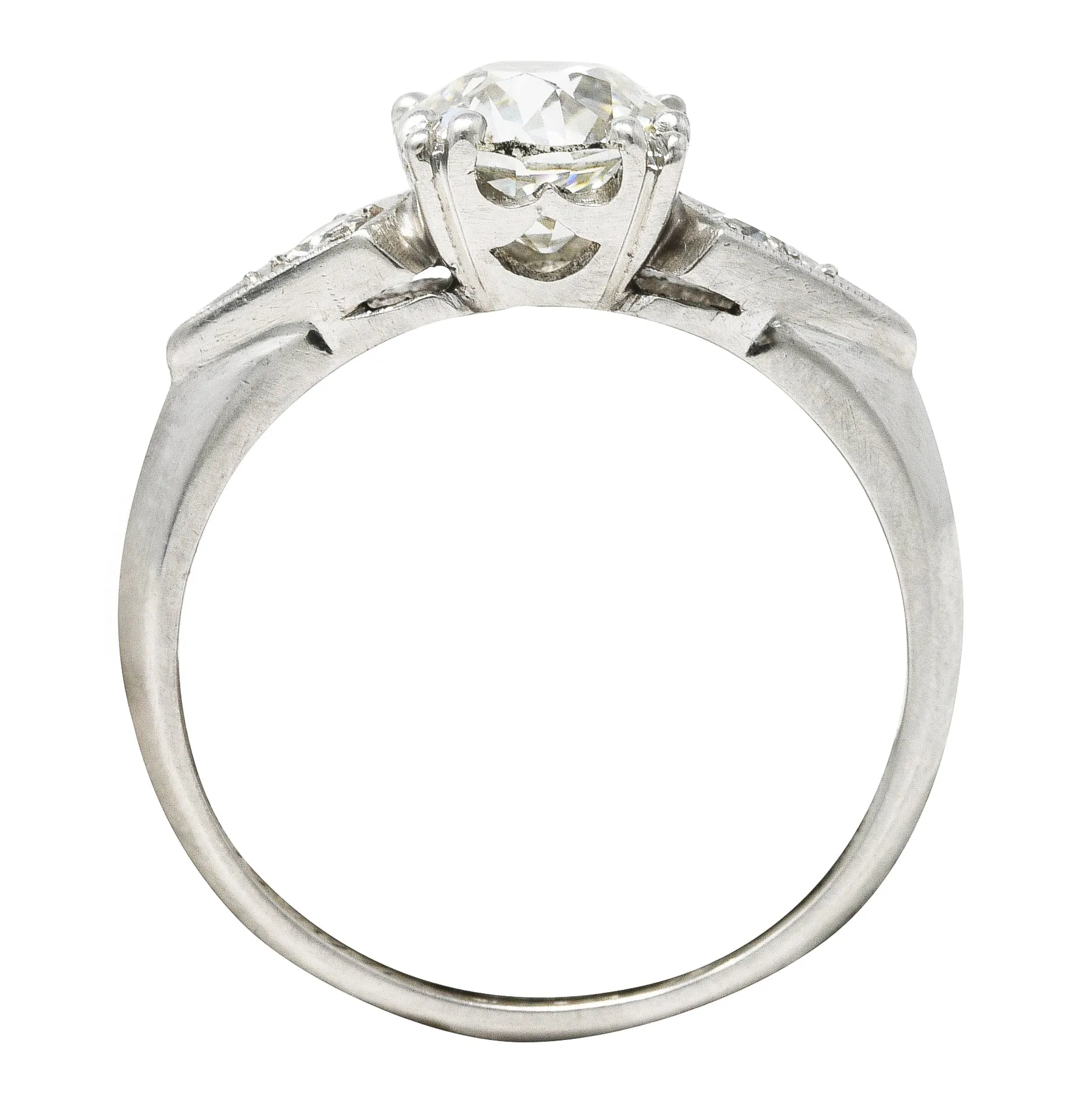 Retro 1.17 CTW Old European Cut Diamond Platinum Engagement Ring GIA
