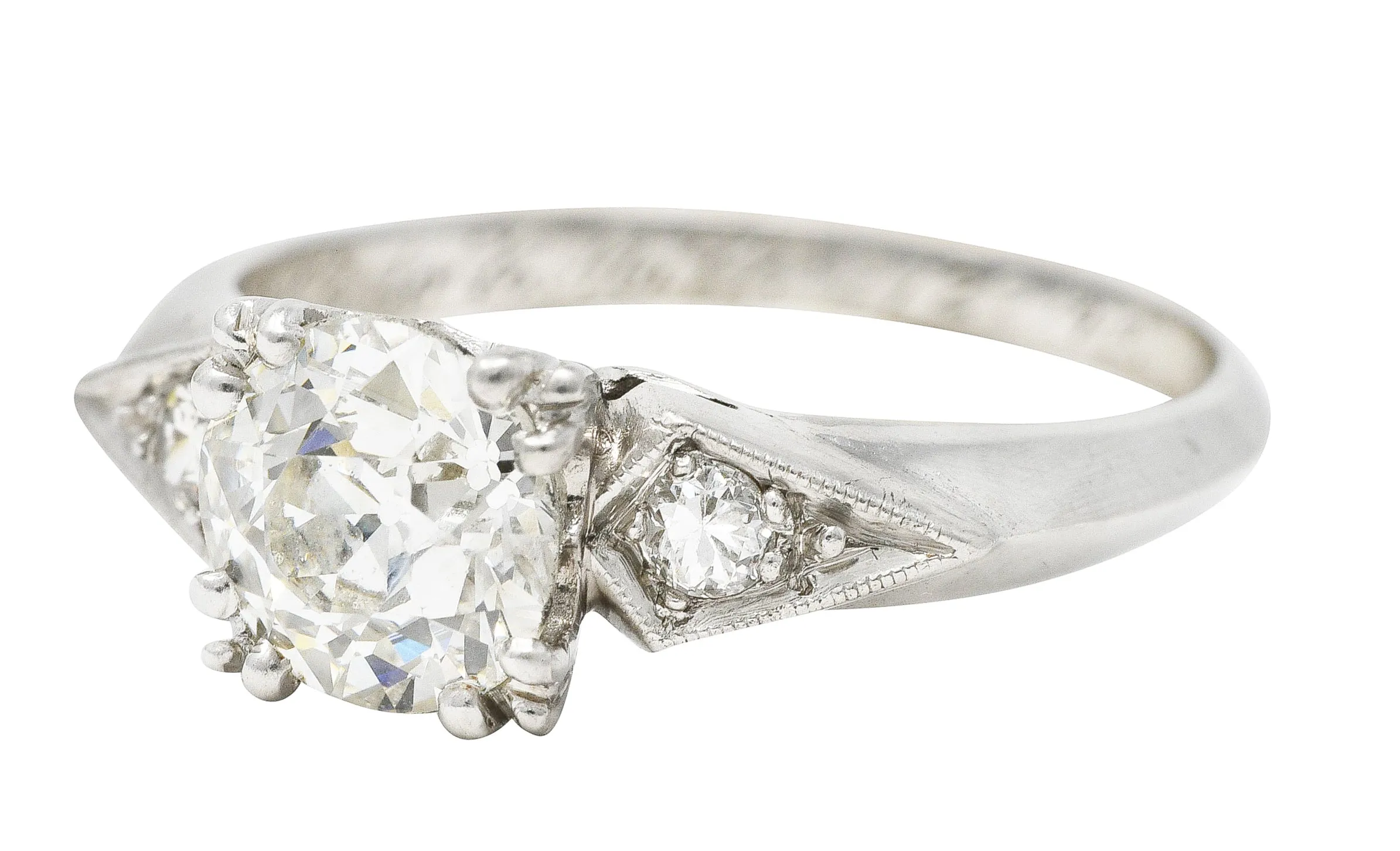 Retro 1.17 CTW Old European Cut Diamond Platinum Engagement Ring GIA