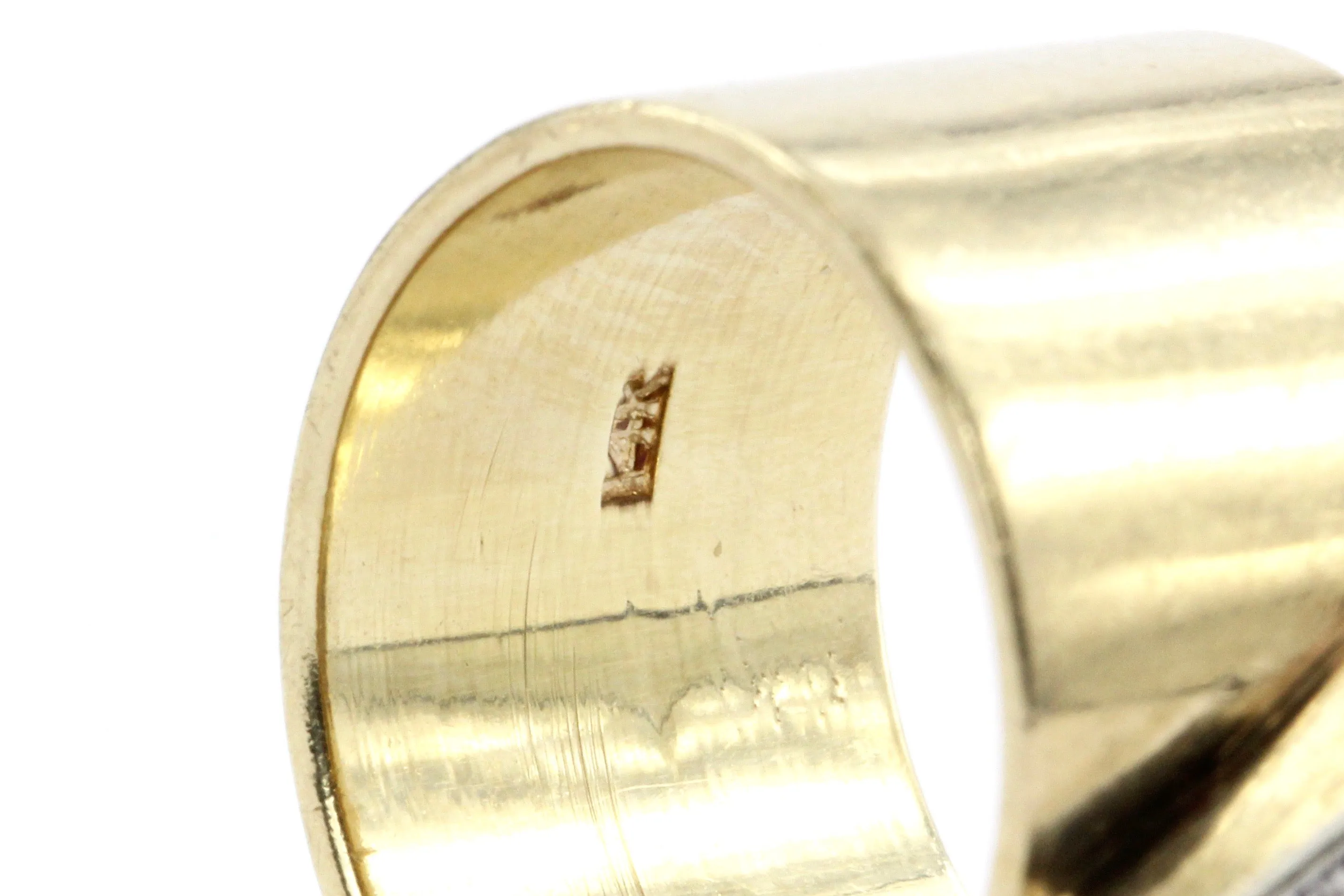 Retro 14K Gold Diamond Triangle Band Ring c.1970's
