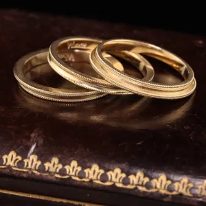 Retro 14K Rose Gold Triple Stack Band