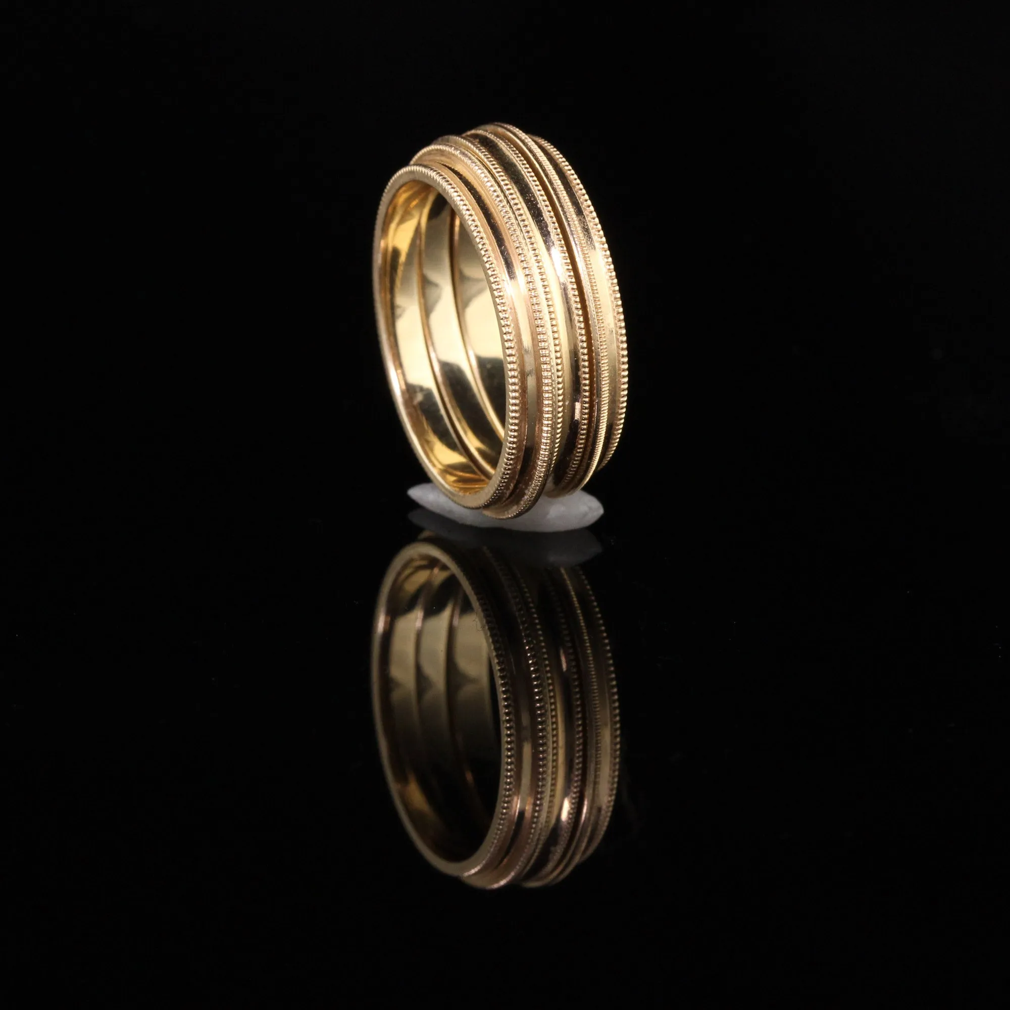 Retro 14K Rose Gold Triple Stack Band