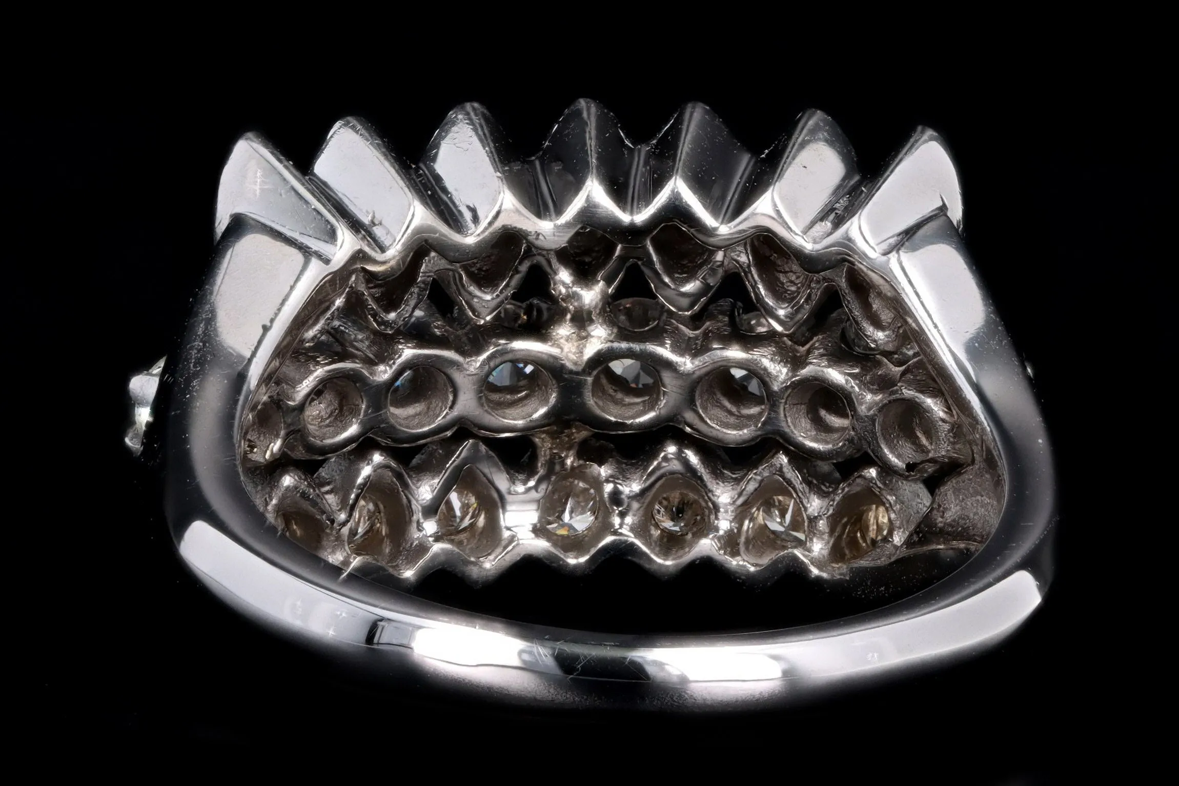 Retro 14K White Gold .50 Carat Total Weight Diamond Ring