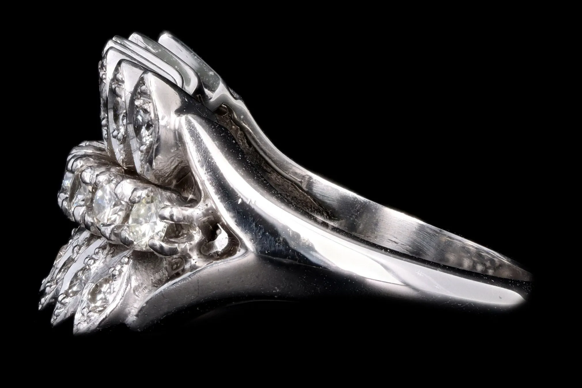 Retro 14K White Gold .50 Carat Total Weight Diamond Ring
