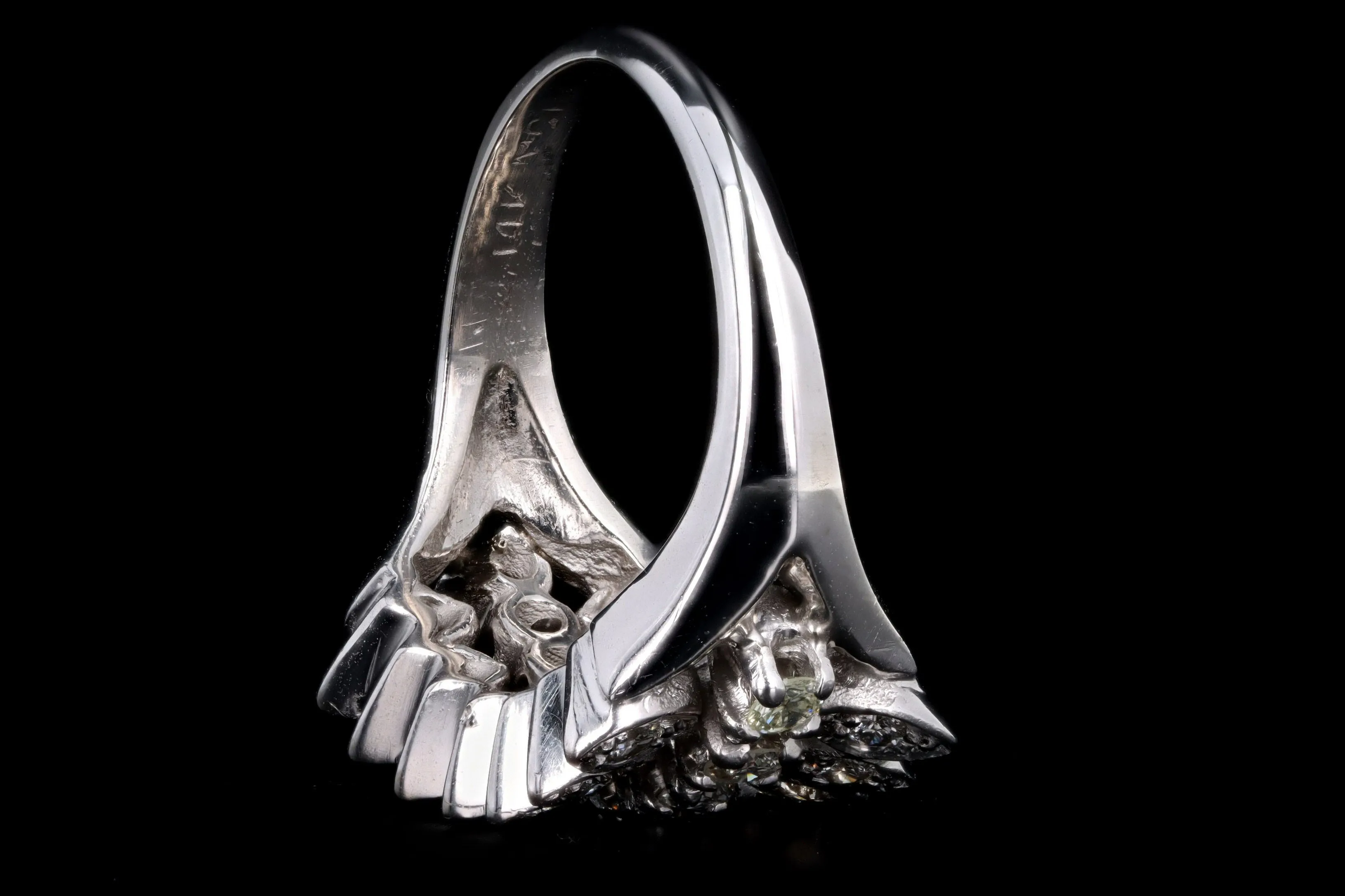 Retro 14K White Gold .50 Carat Total Weight Diamond Ring