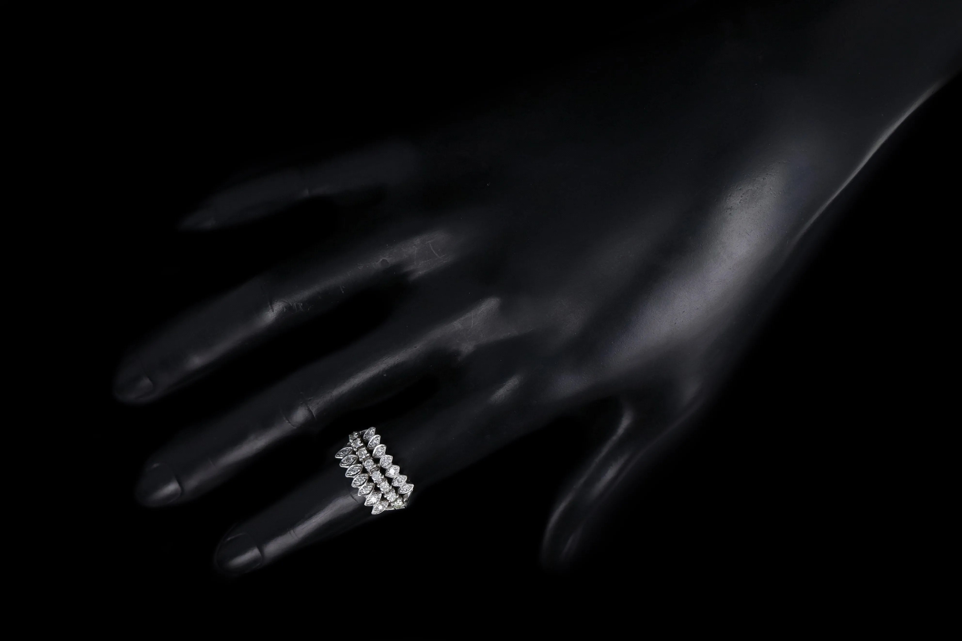 Retro 14K White Gold .50 Carat Total Weight Diamond Ring