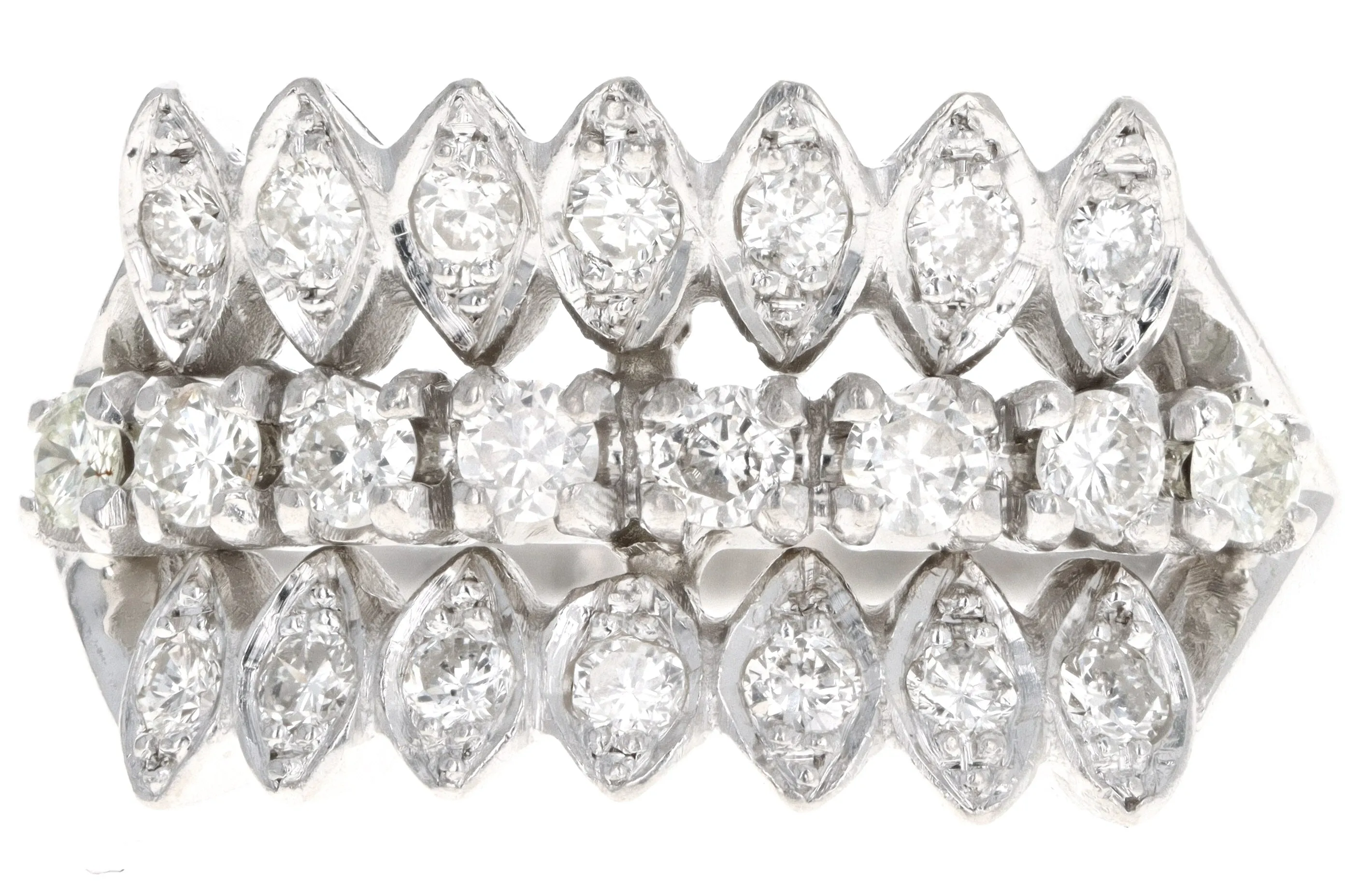 Retro 14K White Gold .50 Carat Total Weight Diamond Ring