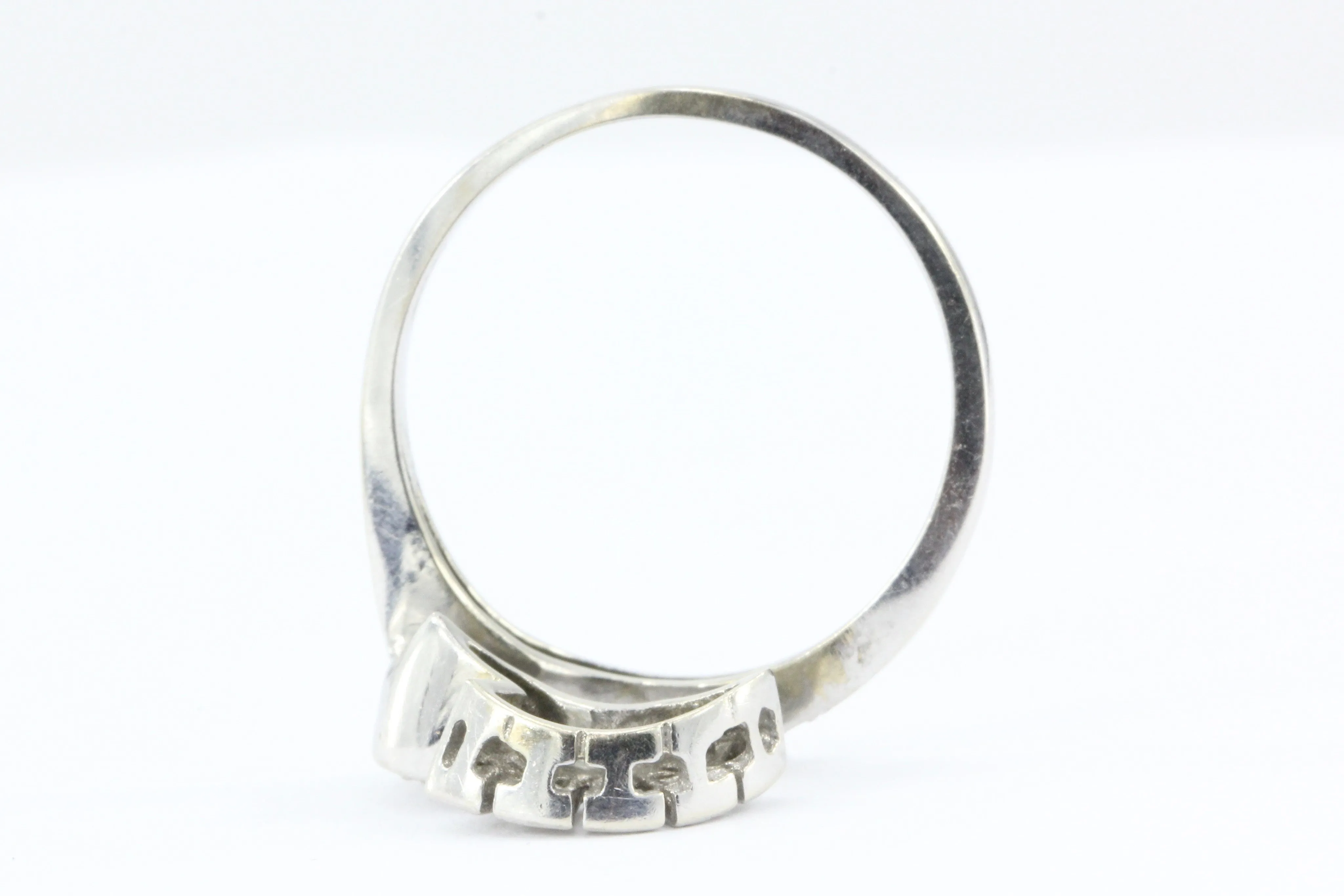 Retro 14K White Gold Diamond Ring Enhancer Jacket c.1950