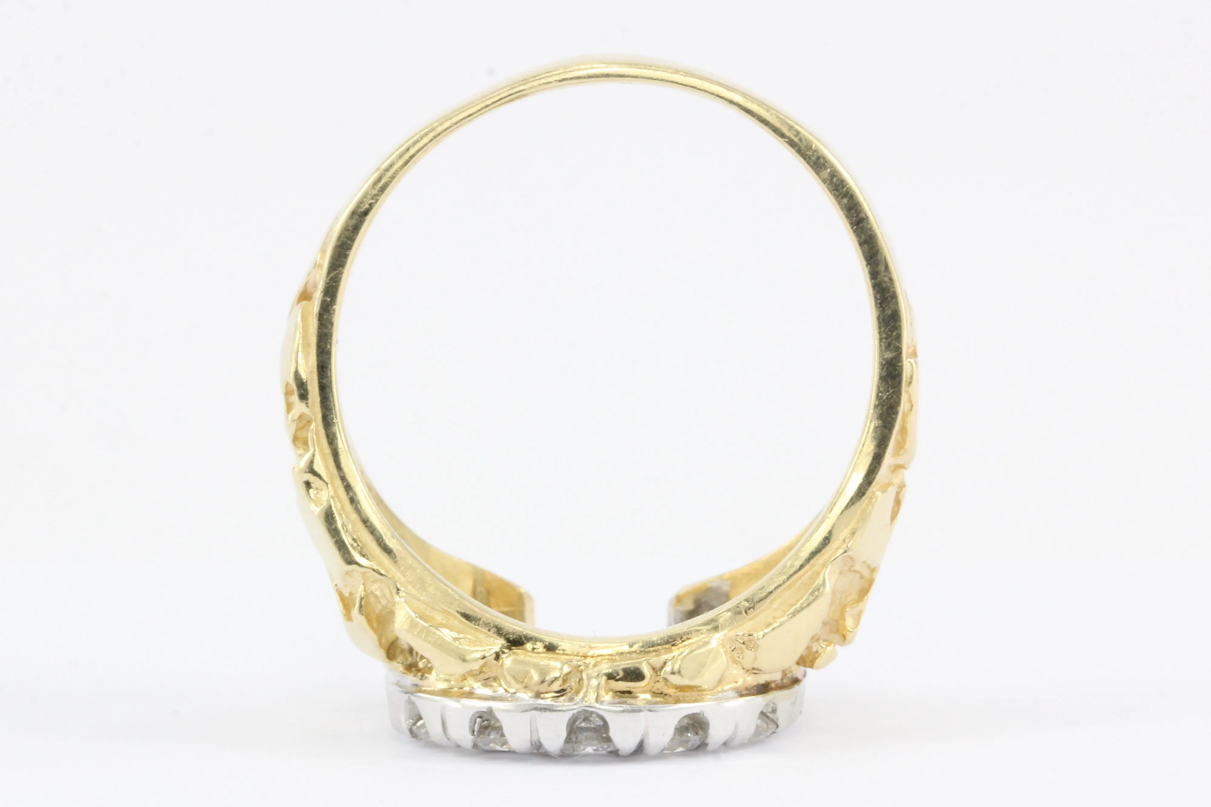 Retro 14K Yellow Gold 1 CTW Diamond Horseshoe Men's Ring Size 11.25