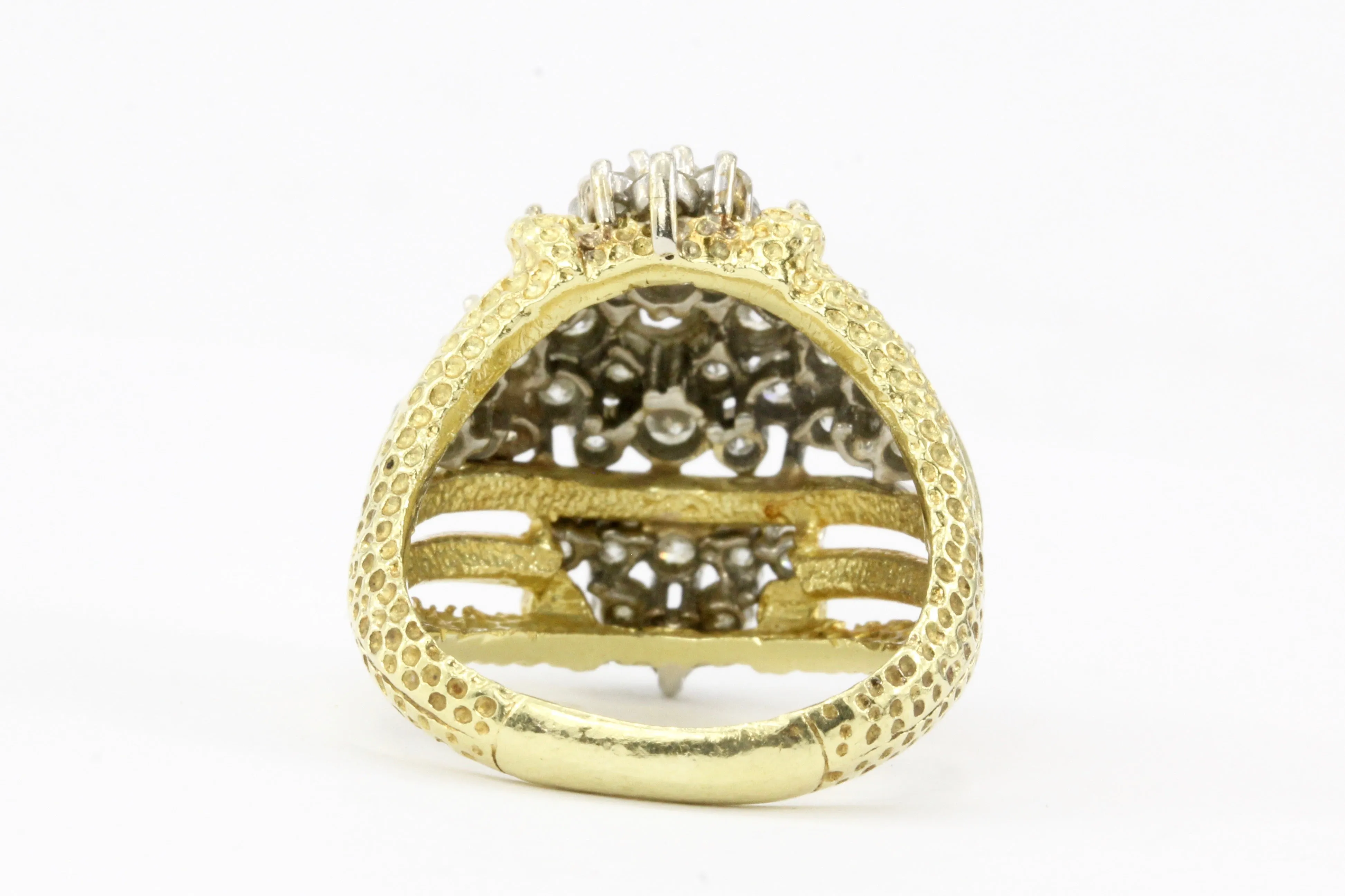 Retro 18K Yellow Gold 2 CTW Diamond Ring