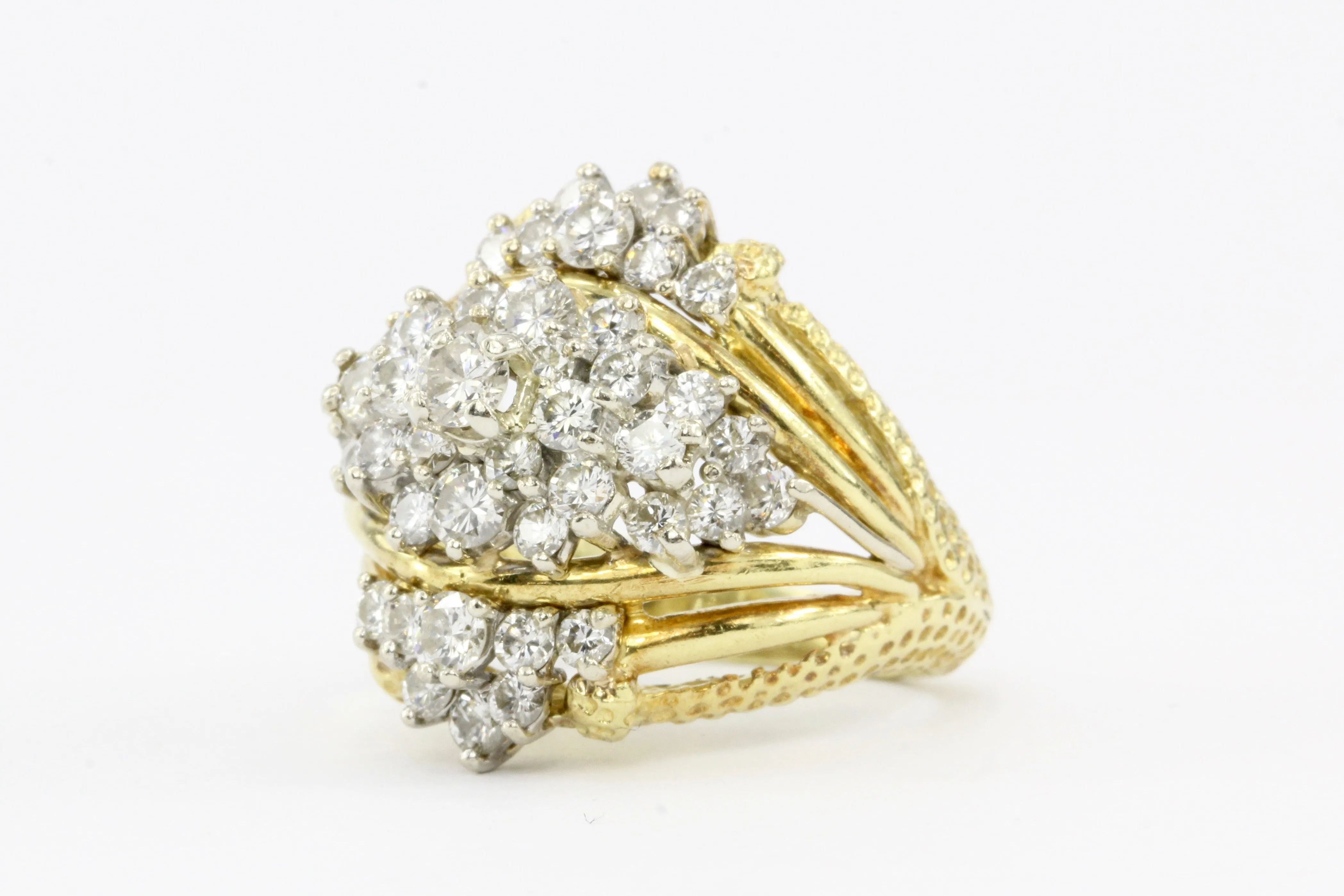 Retro 18K Yellow Gold 2 CTW Diamond Ring