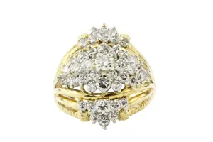 Retro 18K Yellow Gold 2 CTW Diamond Ring