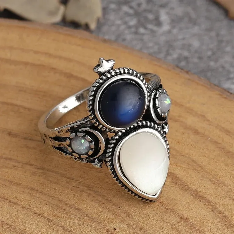 Retro Bohemian Gold Women Heart Engagement Anniversary Jewelry
