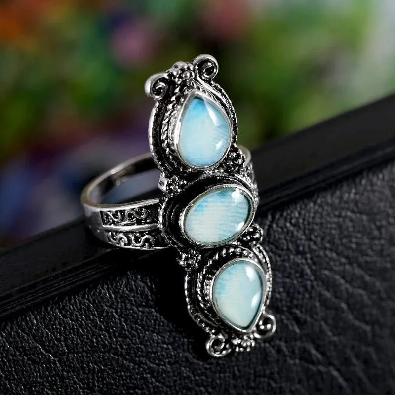 Retro Bohemian Gold Women Heart Engagement Anniversary Jewelry