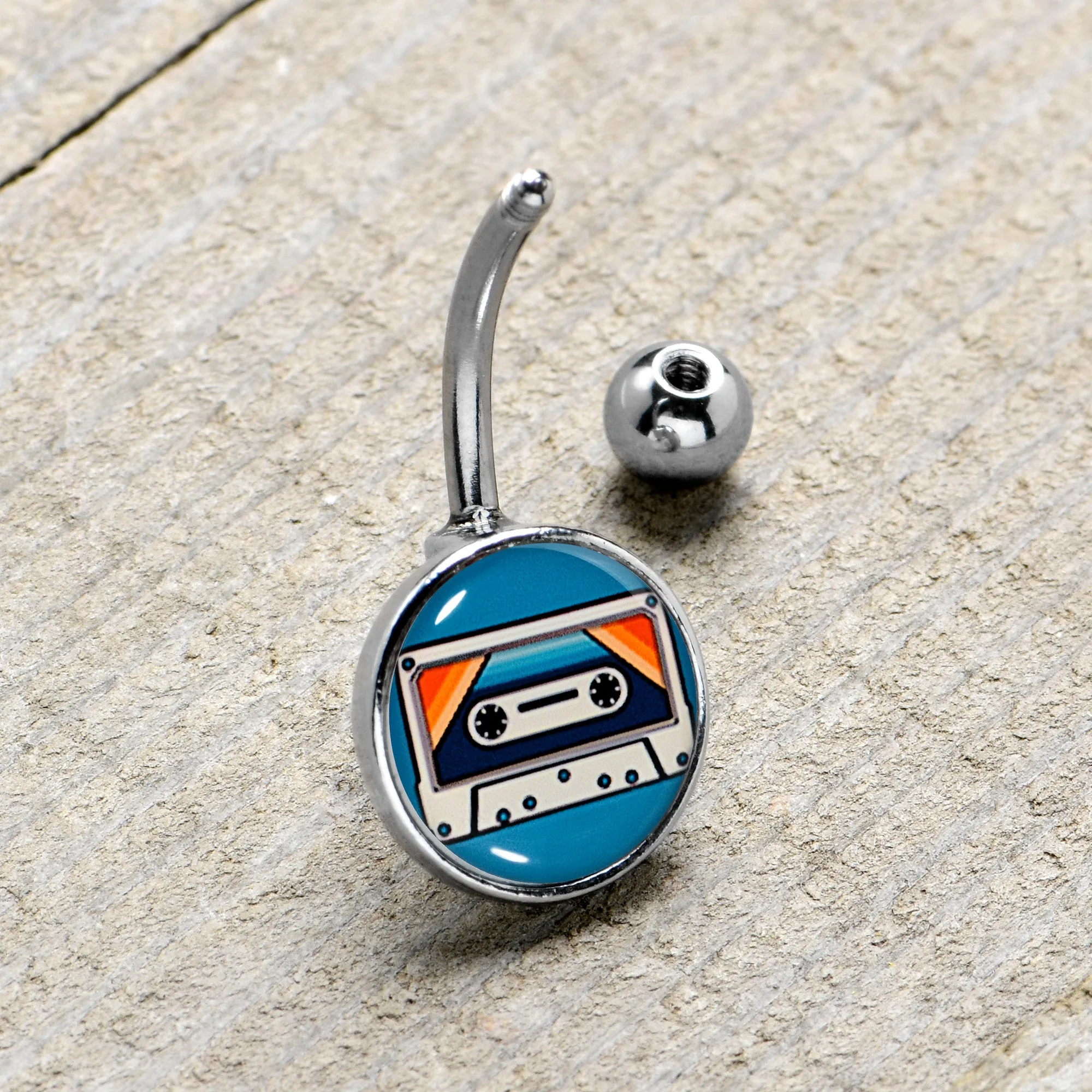 Retro Cassette Tape Belly Ring