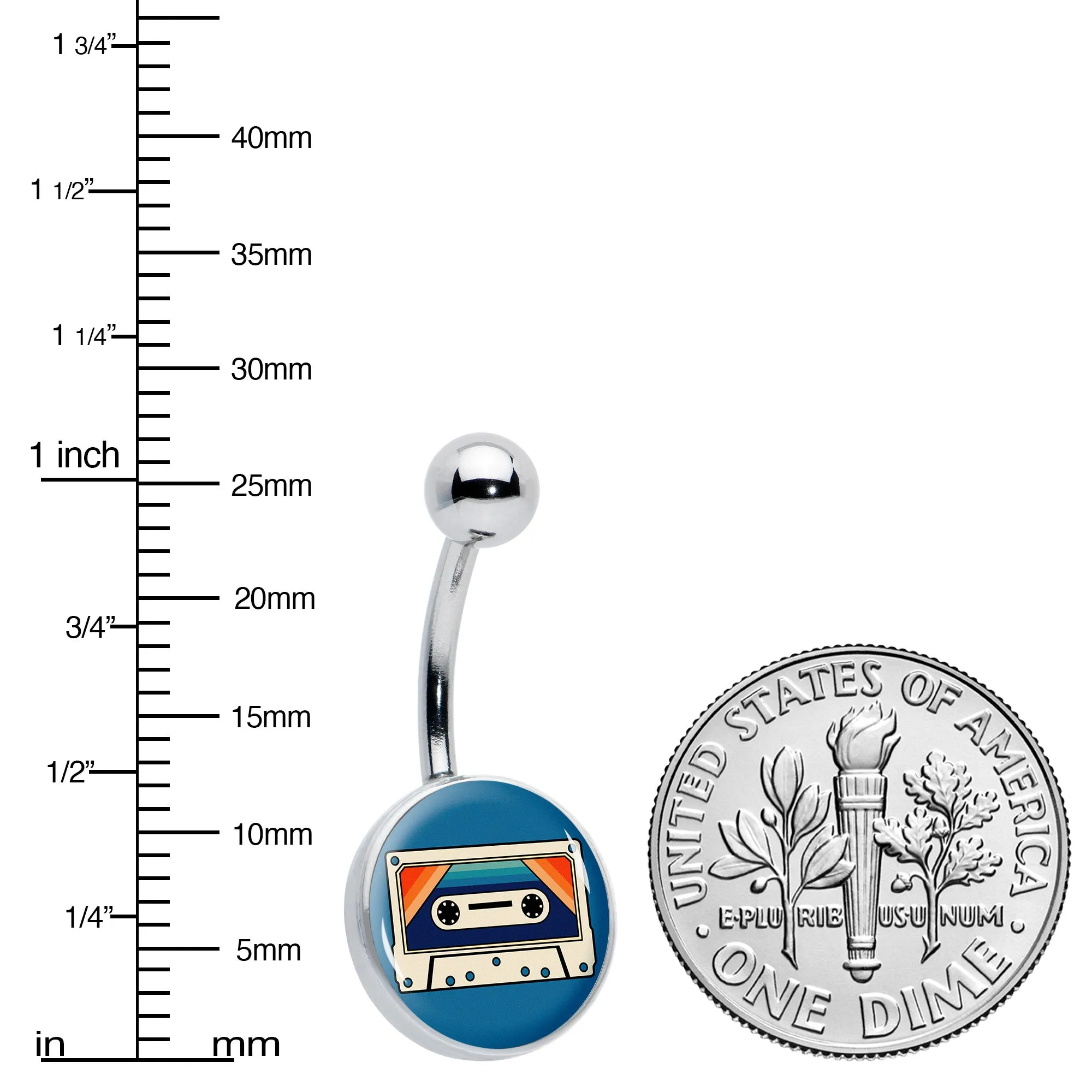 Retro Cassette Tape Belly Ring