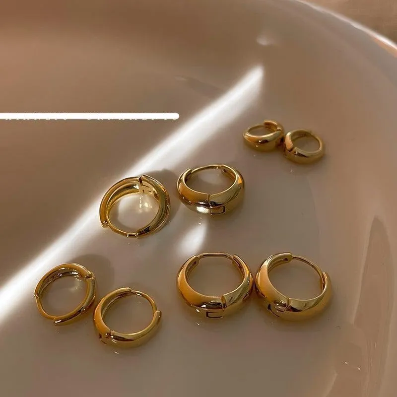 Retro Gold Hoop Earrings