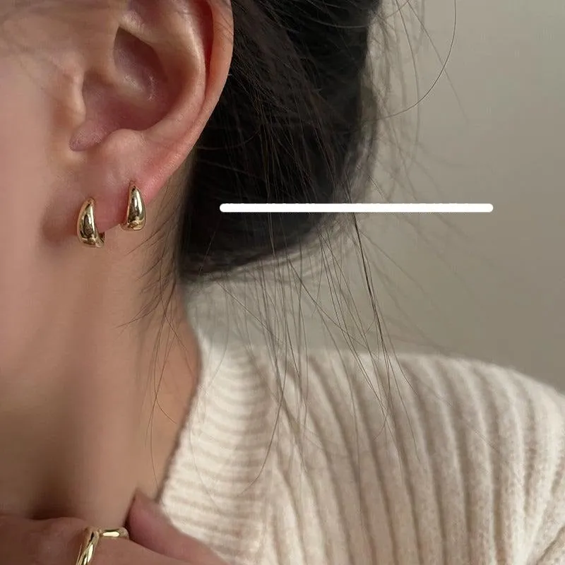 Retro Gold Hoop Earrings