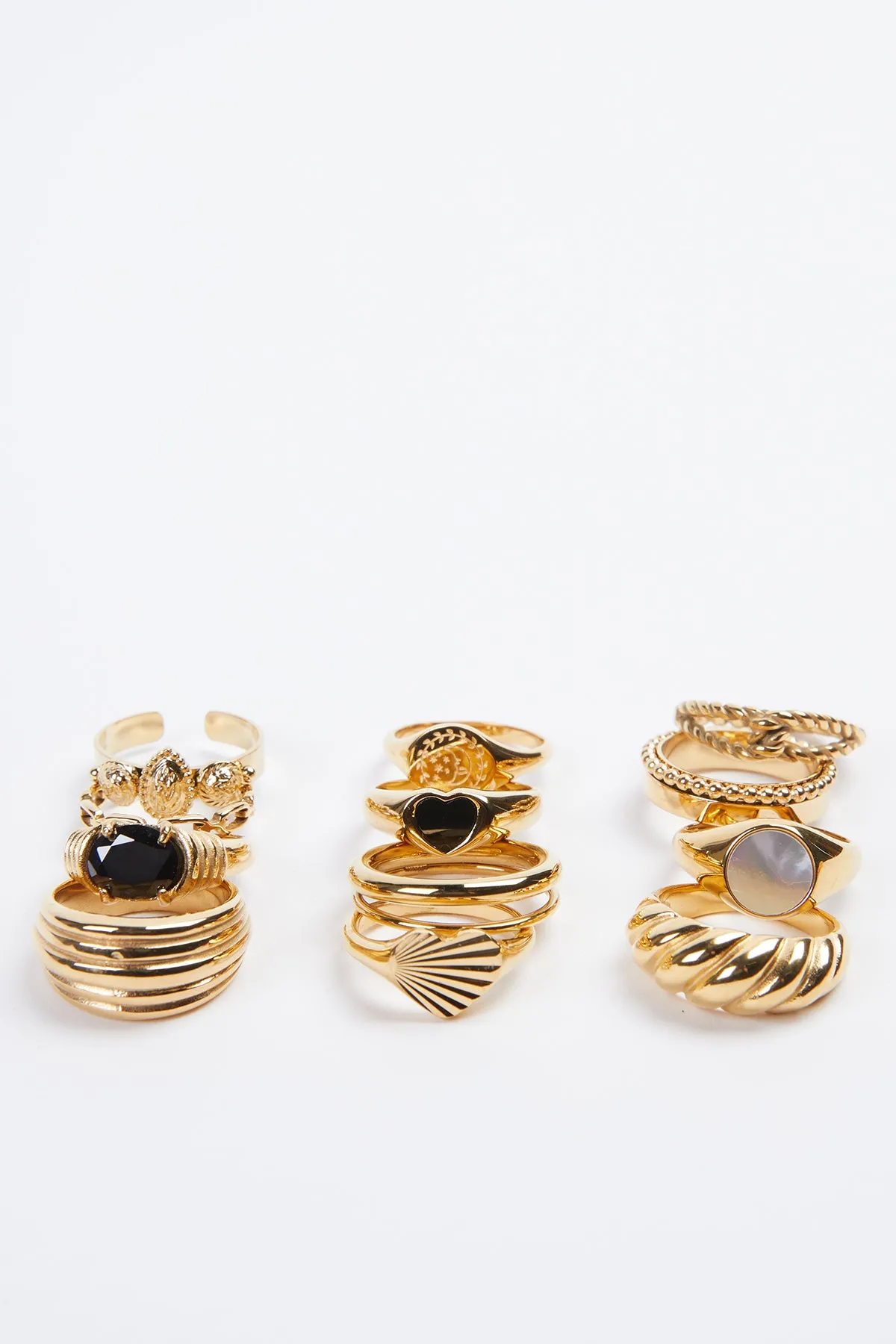 RETRO GOLD RING SET