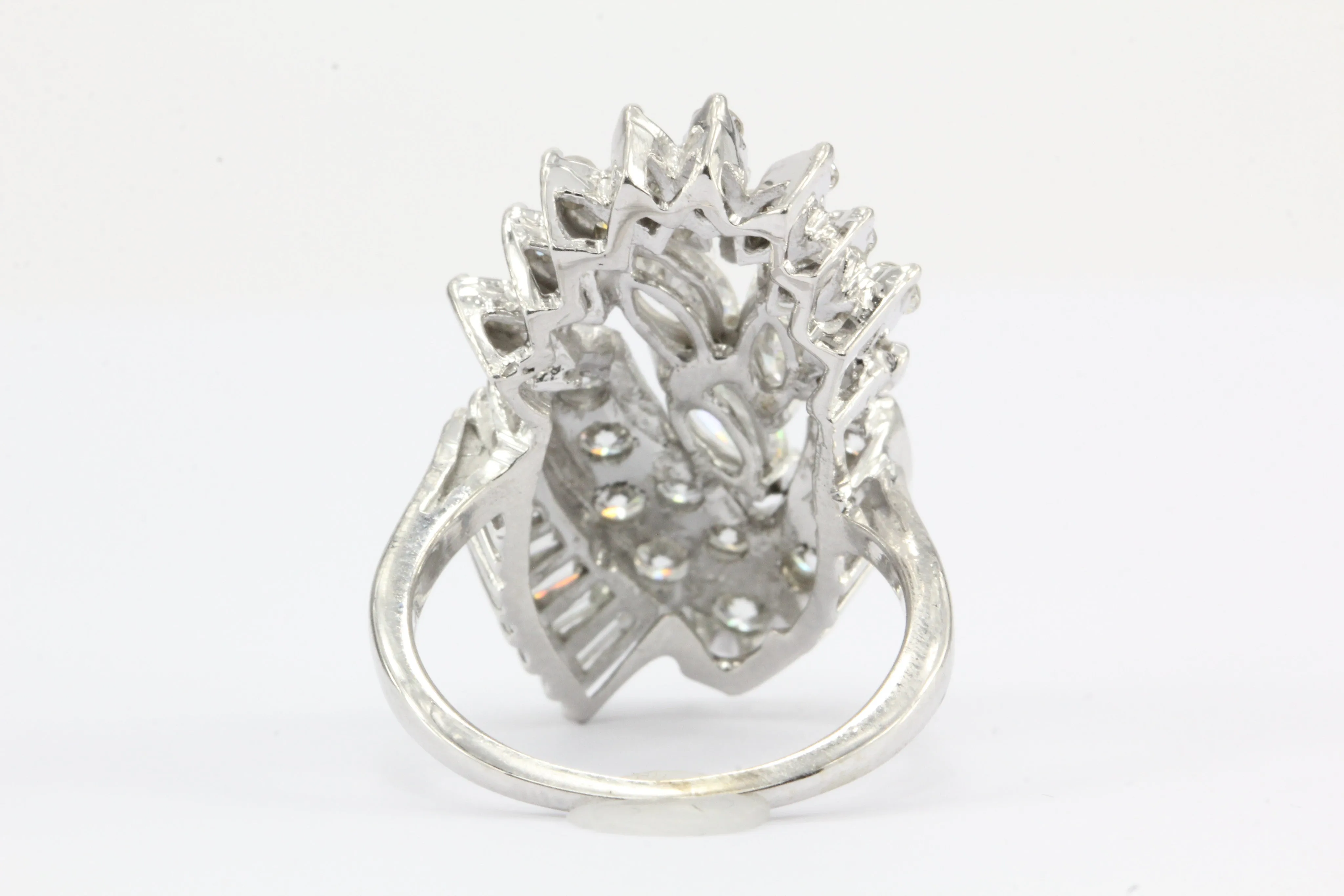 Retro Harold Freeman EREV 14K White Gold Diamond Cocktail Ring c.1960's