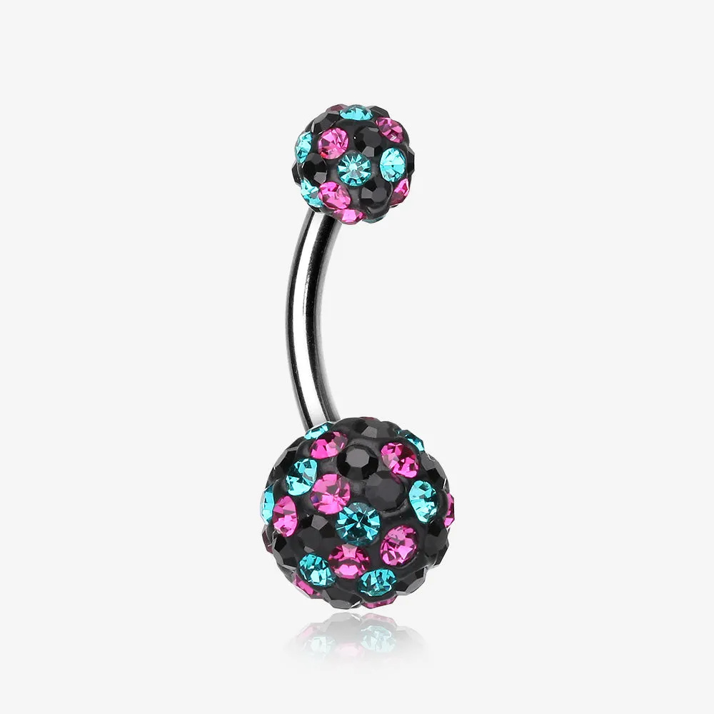 Retro Motley Multi-Gem Sparkle Belly Button Ring