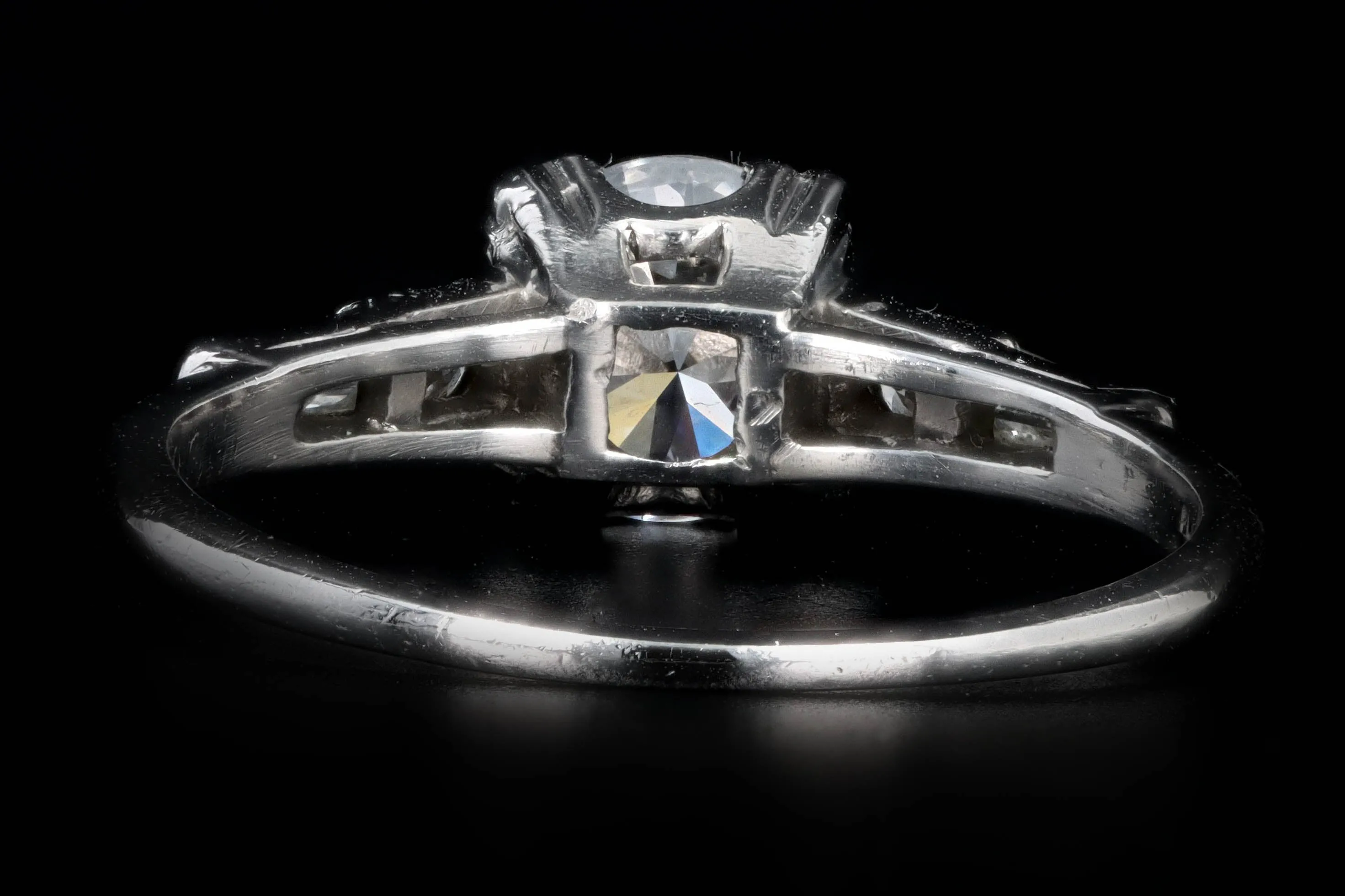 Retro Platinum 1.05 Carat Round Brilliant Diamond Engagement Ring GIA Certified