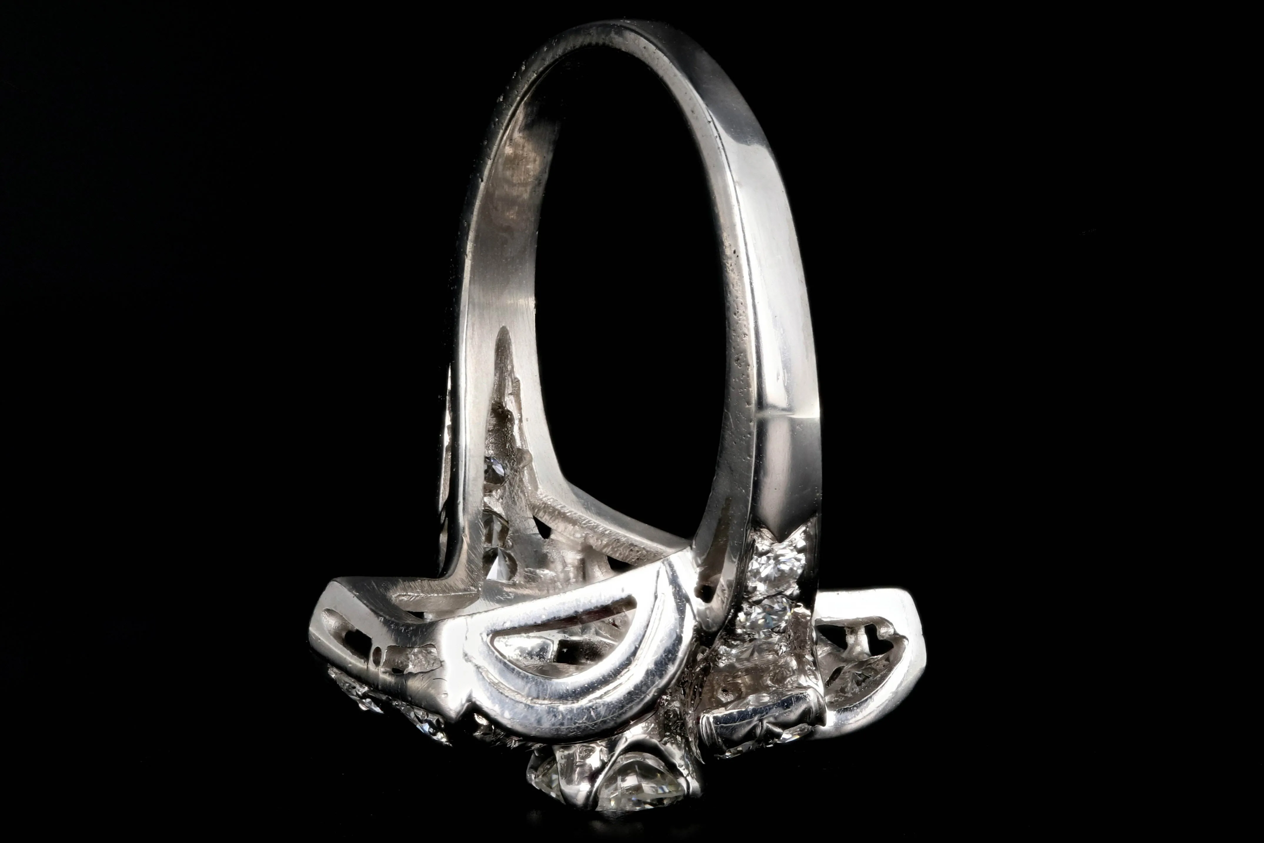 Retro Platinum 1.16 Carat Diamond and Ruby Cocktail Ring