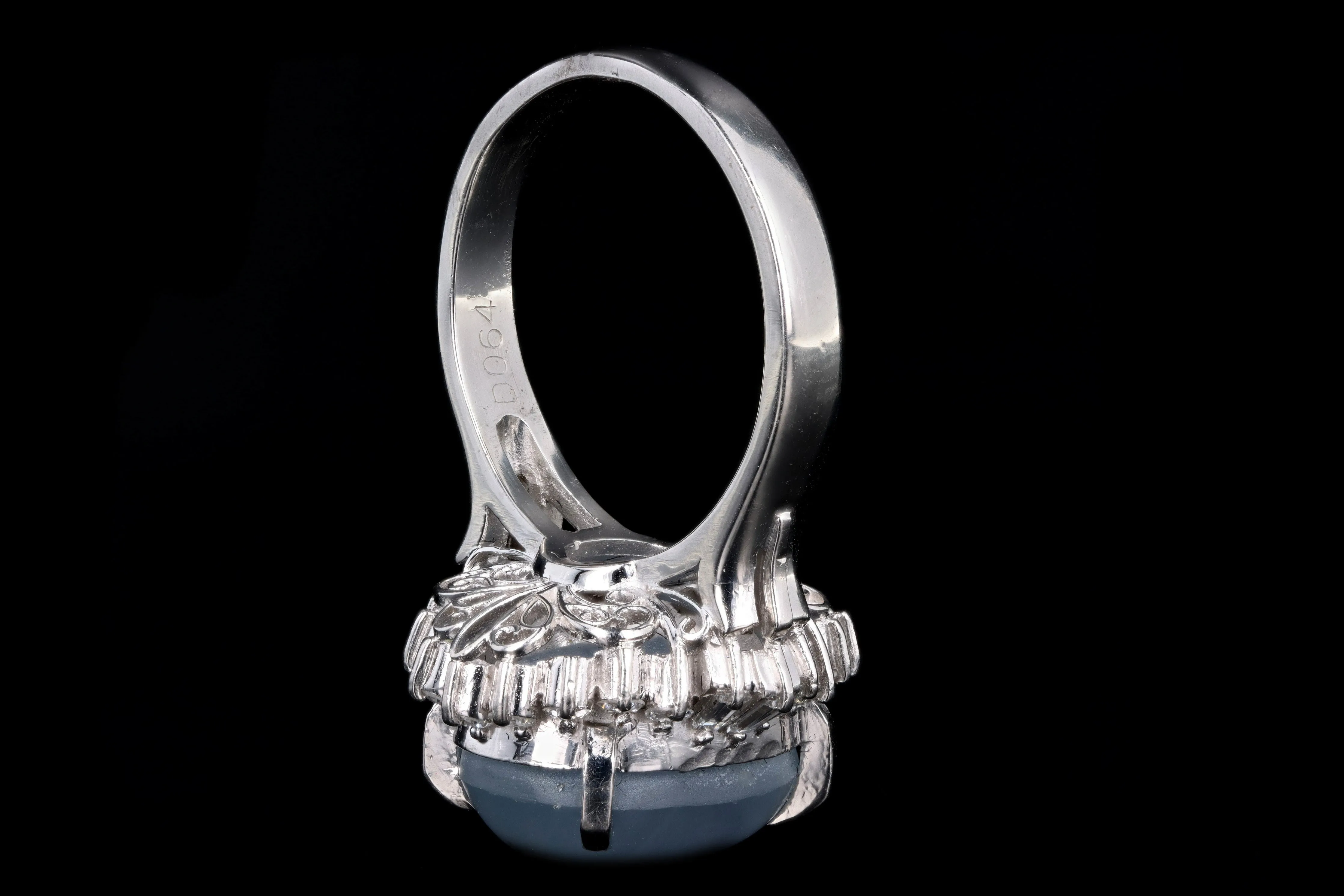 Retro Platinum 12.38 Carat Star Sapphire & Diamond Ring