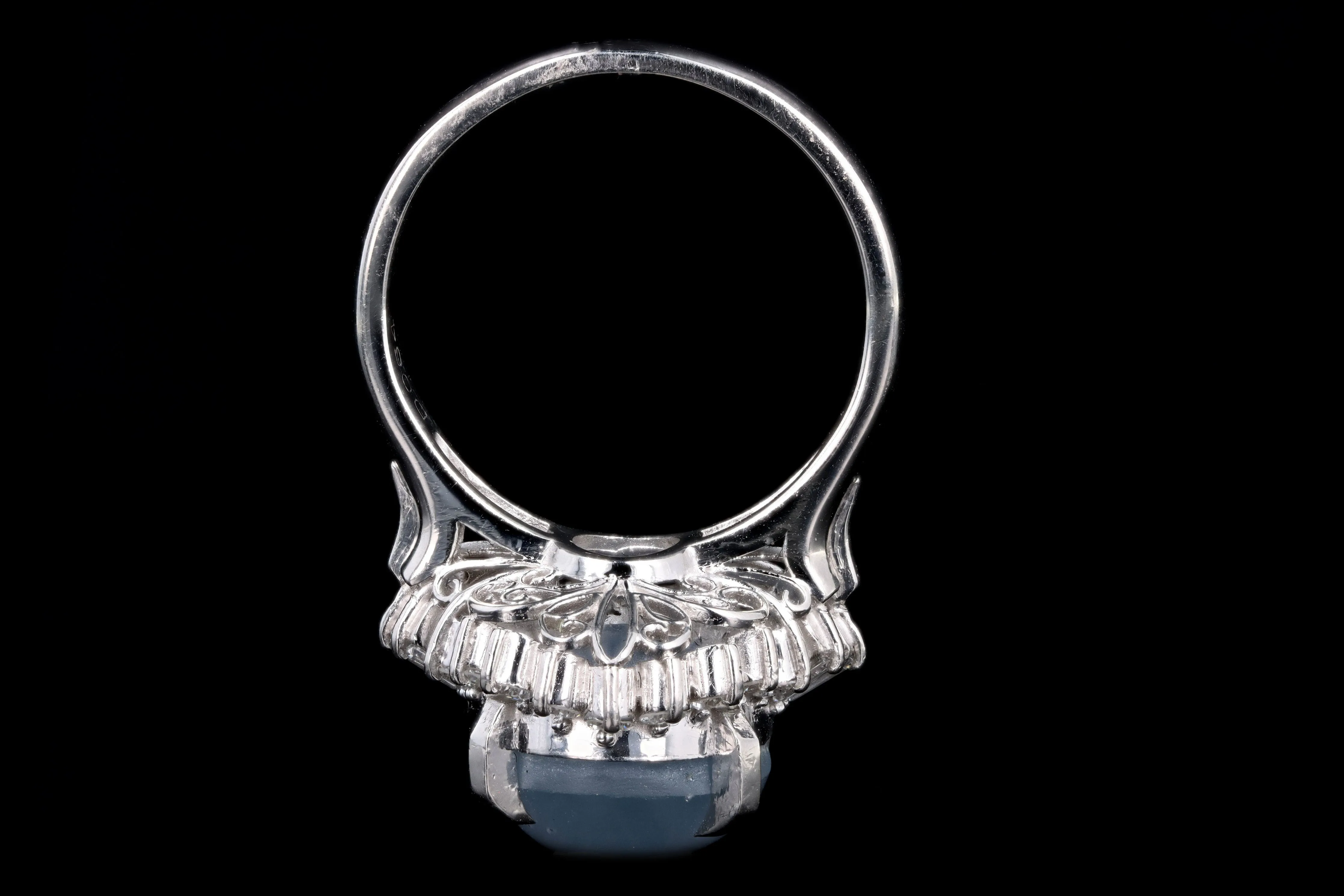 Retro Platinum 12.38 Carat Star Sapphire & Diamond Ring