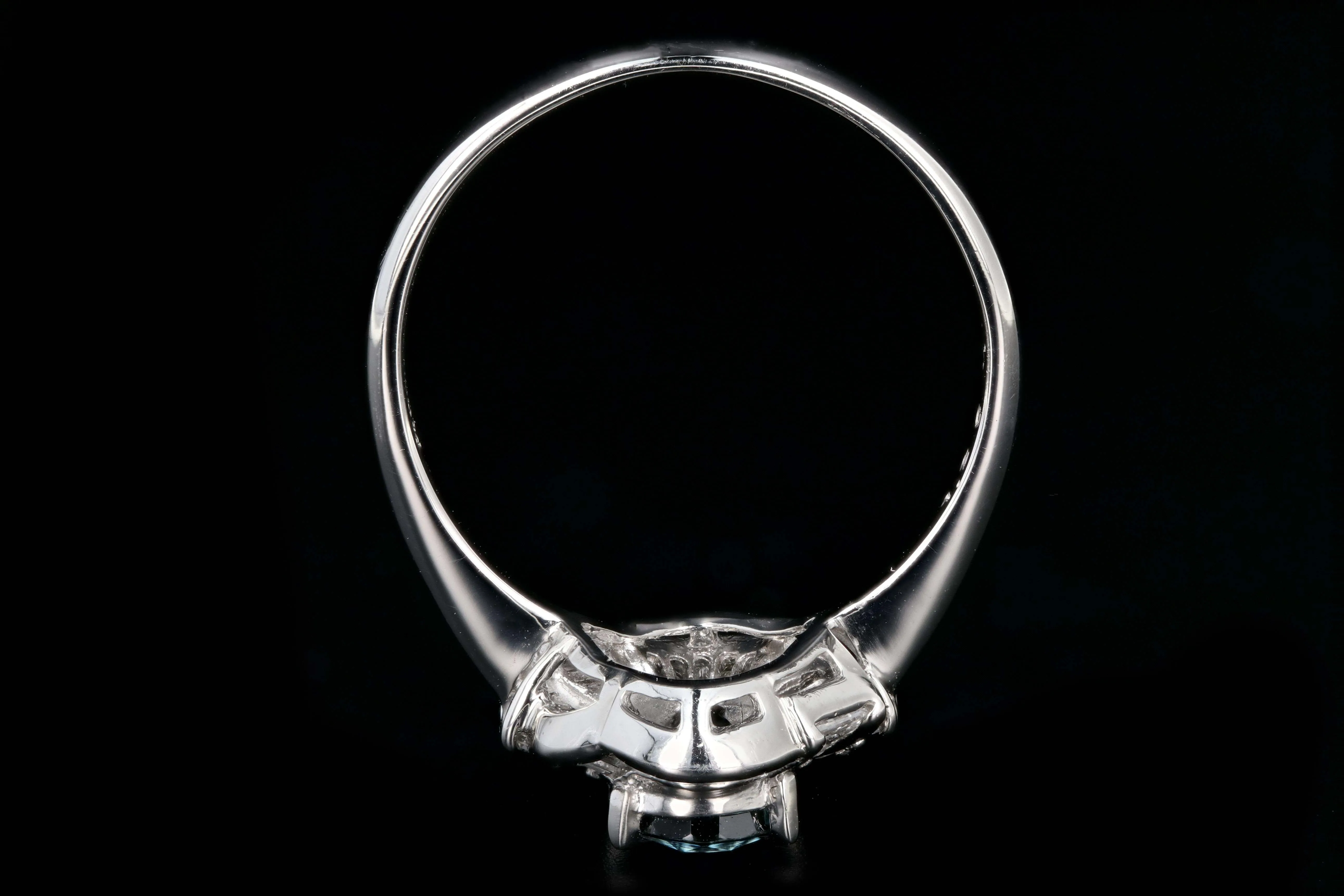 Retro Platinum 1.26 Carat Natural Blue Sapphire and Diamond Ring