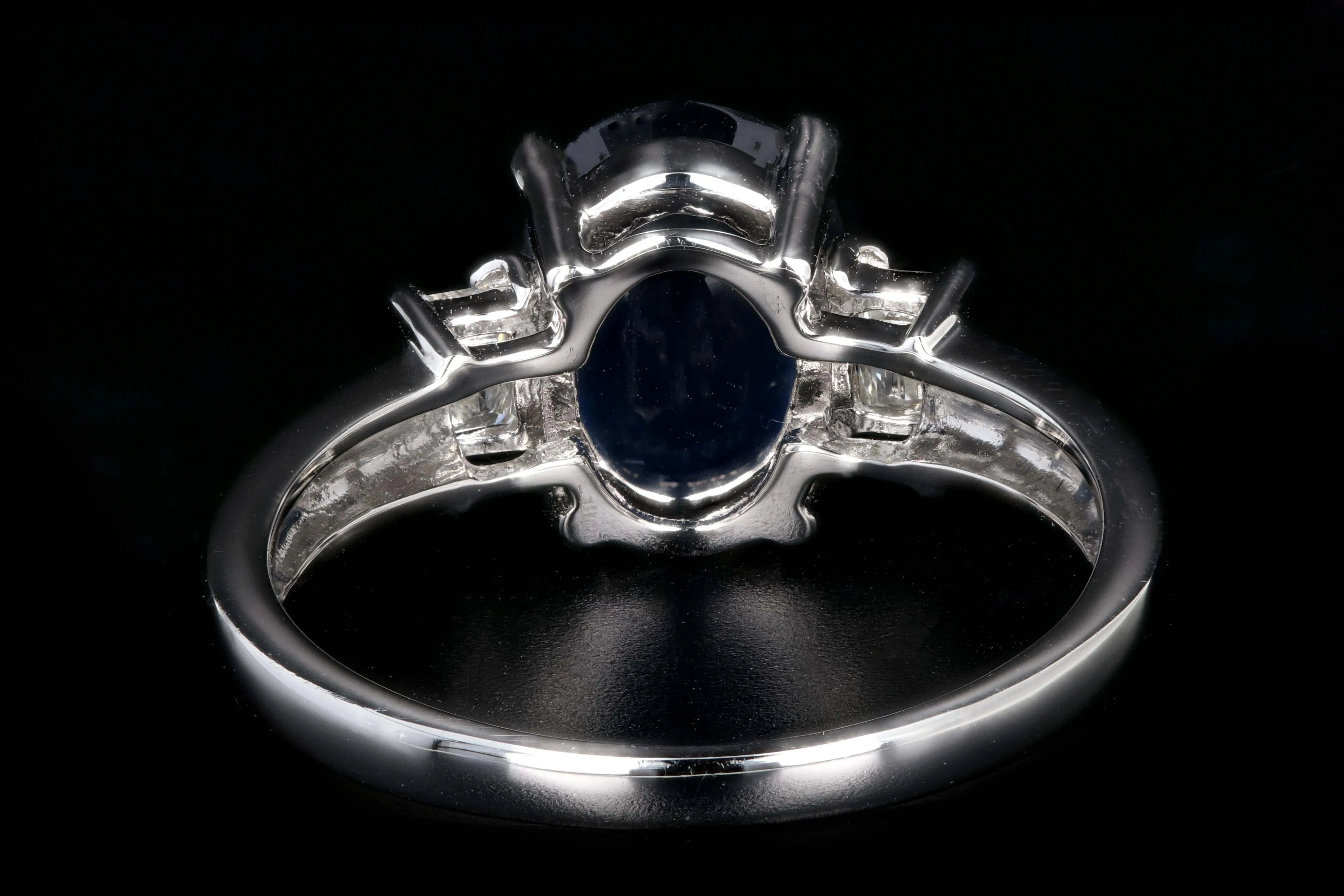 Retro Platinum 2.15 Carat Thailand Natural Royal Blue Sapphire and Diamond Ring
