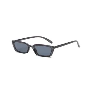 Retro Rectangle Small Frame Sunglasses - Black