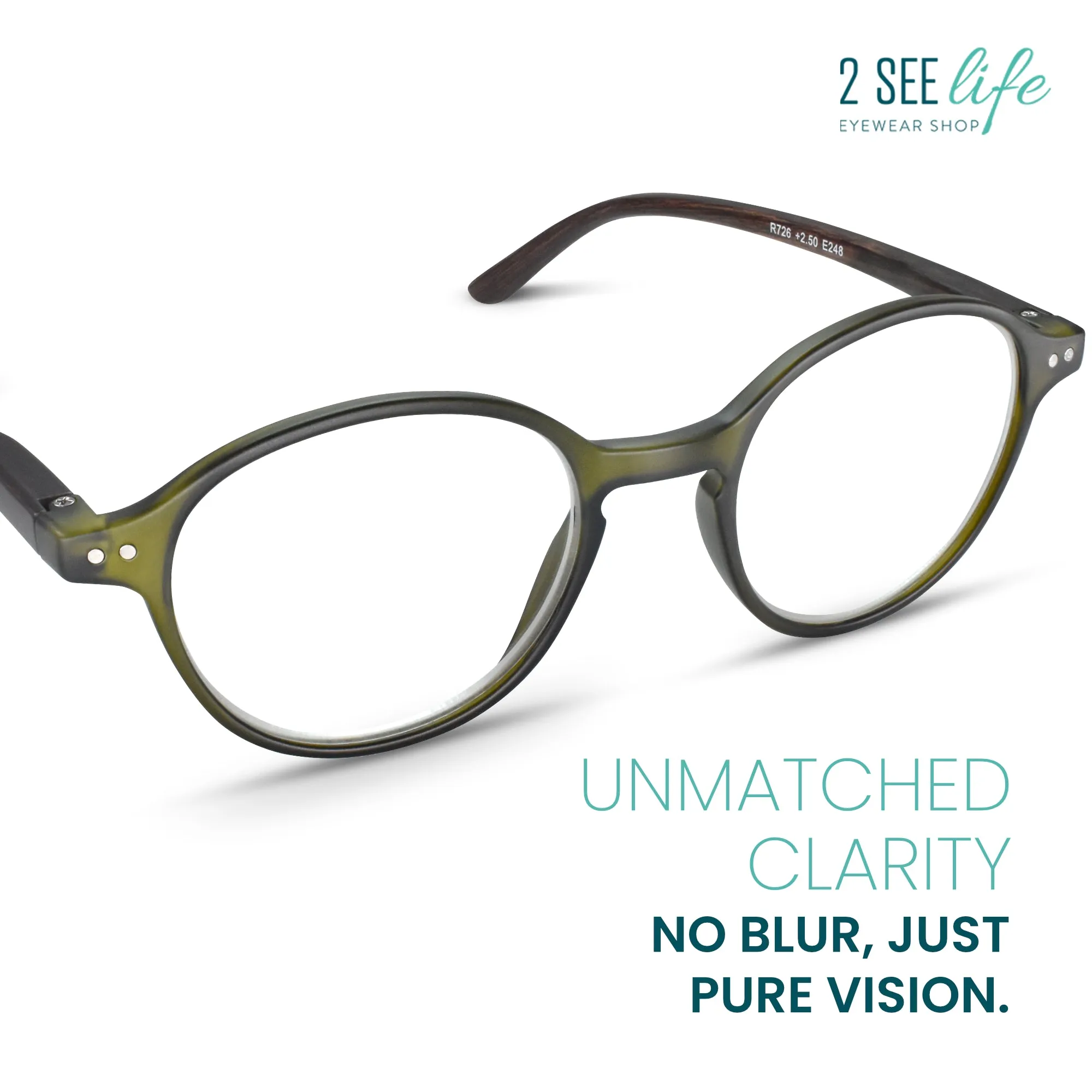 Retro Round Reading Glasses Men & Women Small Narrow Faces | R-726
