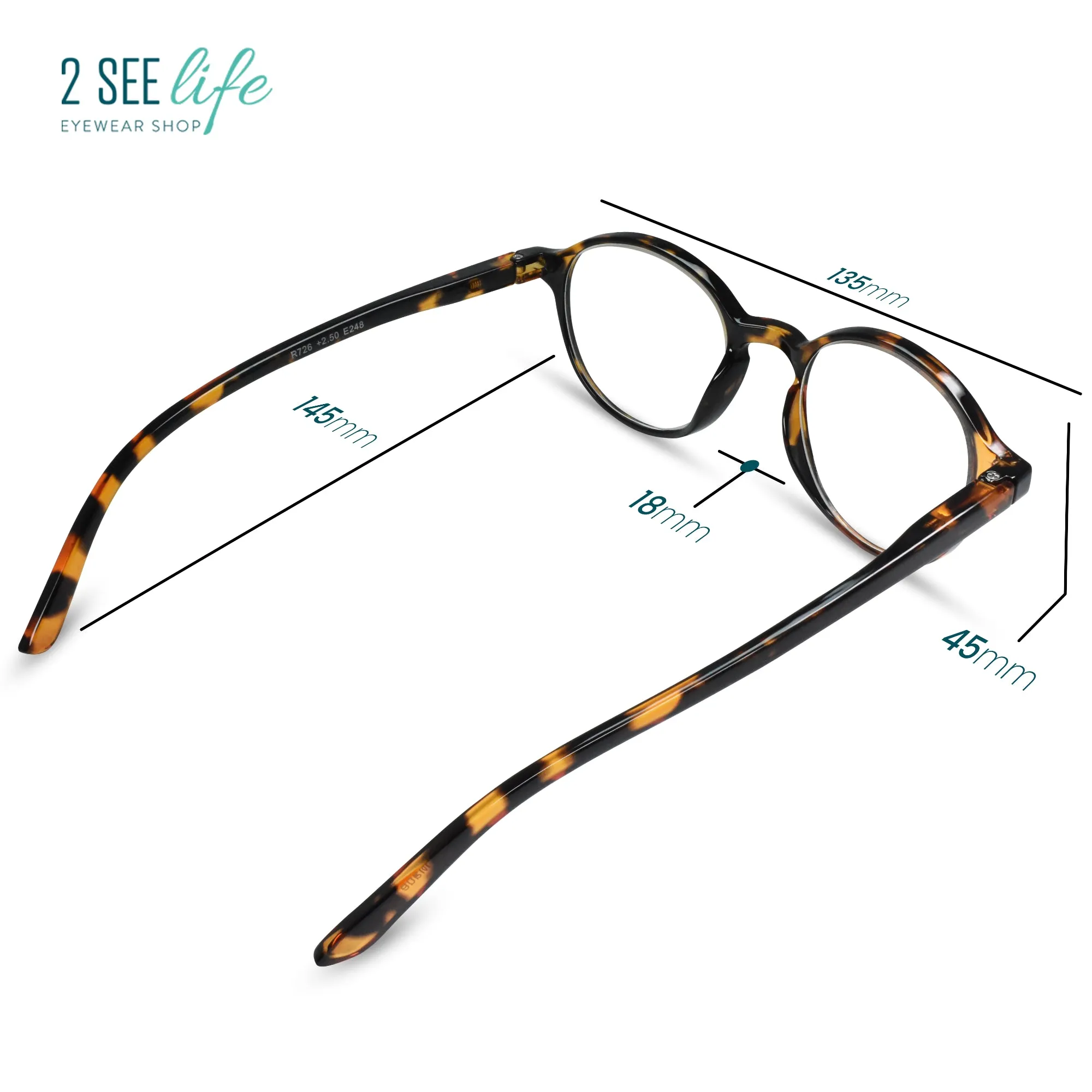 Retro Round Reading Glasses Men & Women Small Narrow Faces | R-726