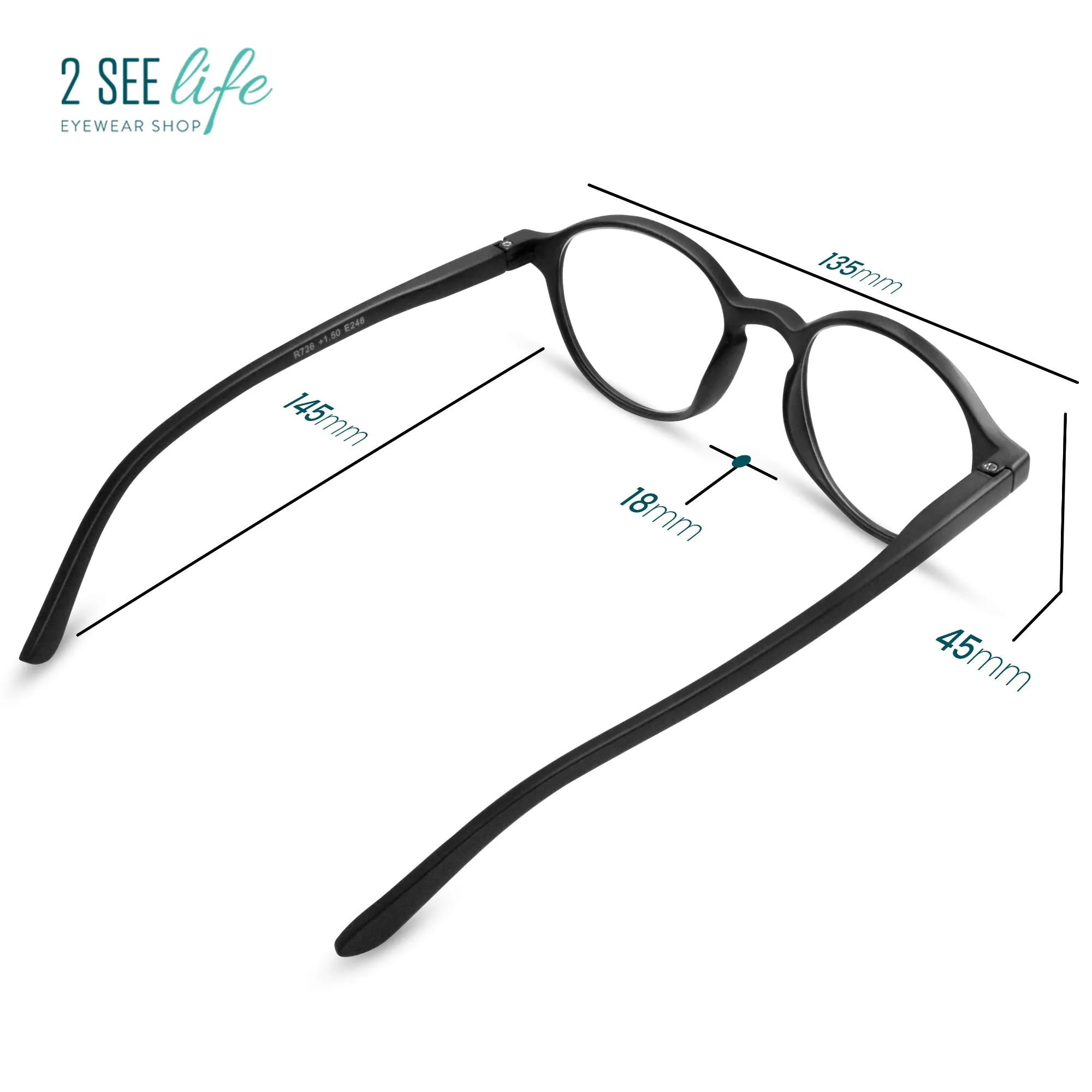 Retro Round Reading Glasses Men & Women Small Narrow Faces | R-726
