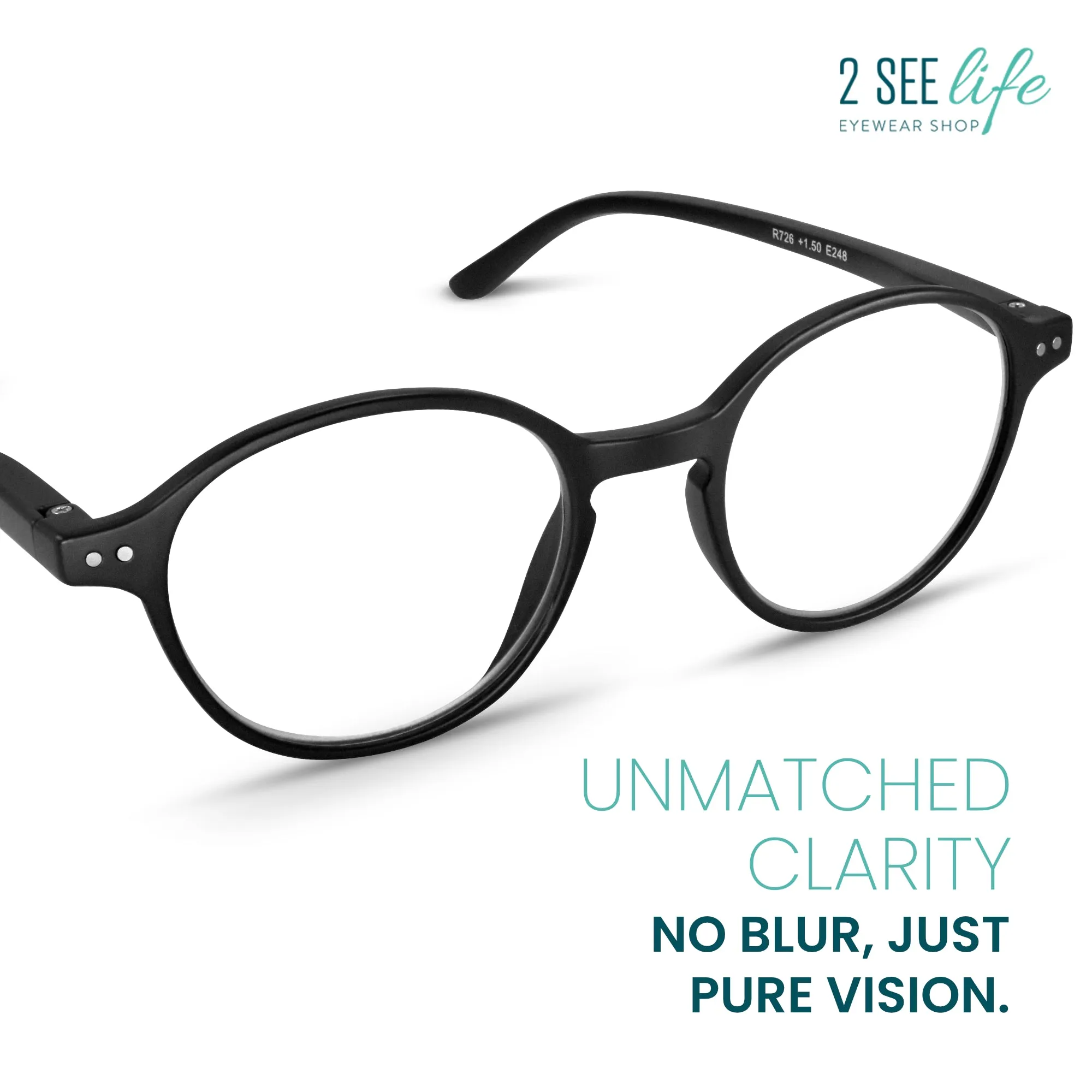 Retro Round Reading Glasses Men & Women Small Narrow Faces | R-726