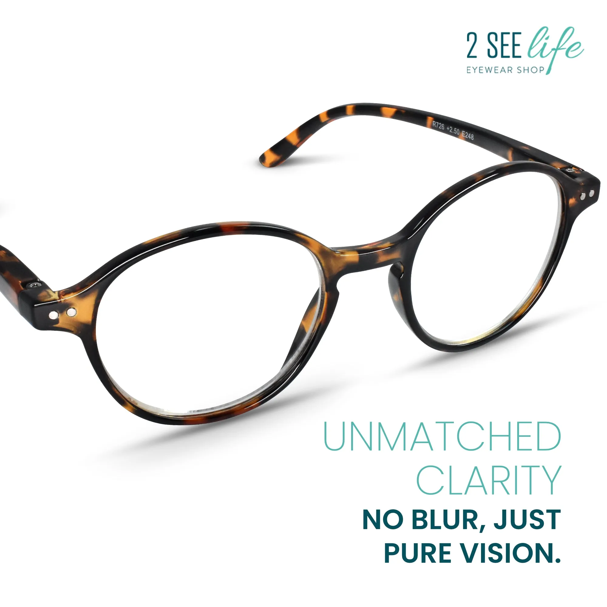 Retro Round Reading Glasses Men & Women Small Narrow Faces | R-726