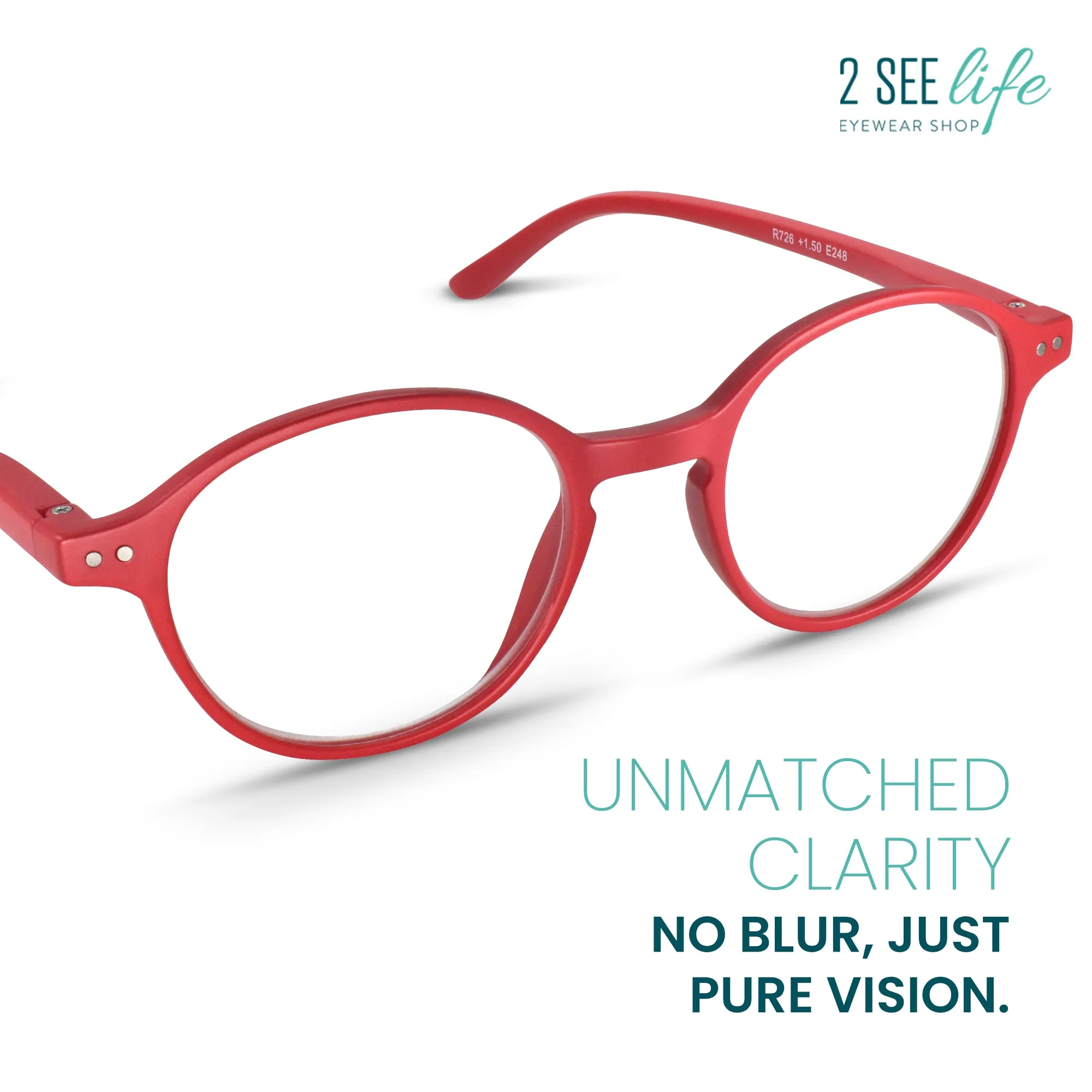 Retro Round Reading Glasses Men & Women Small Narrow Faces | R-726