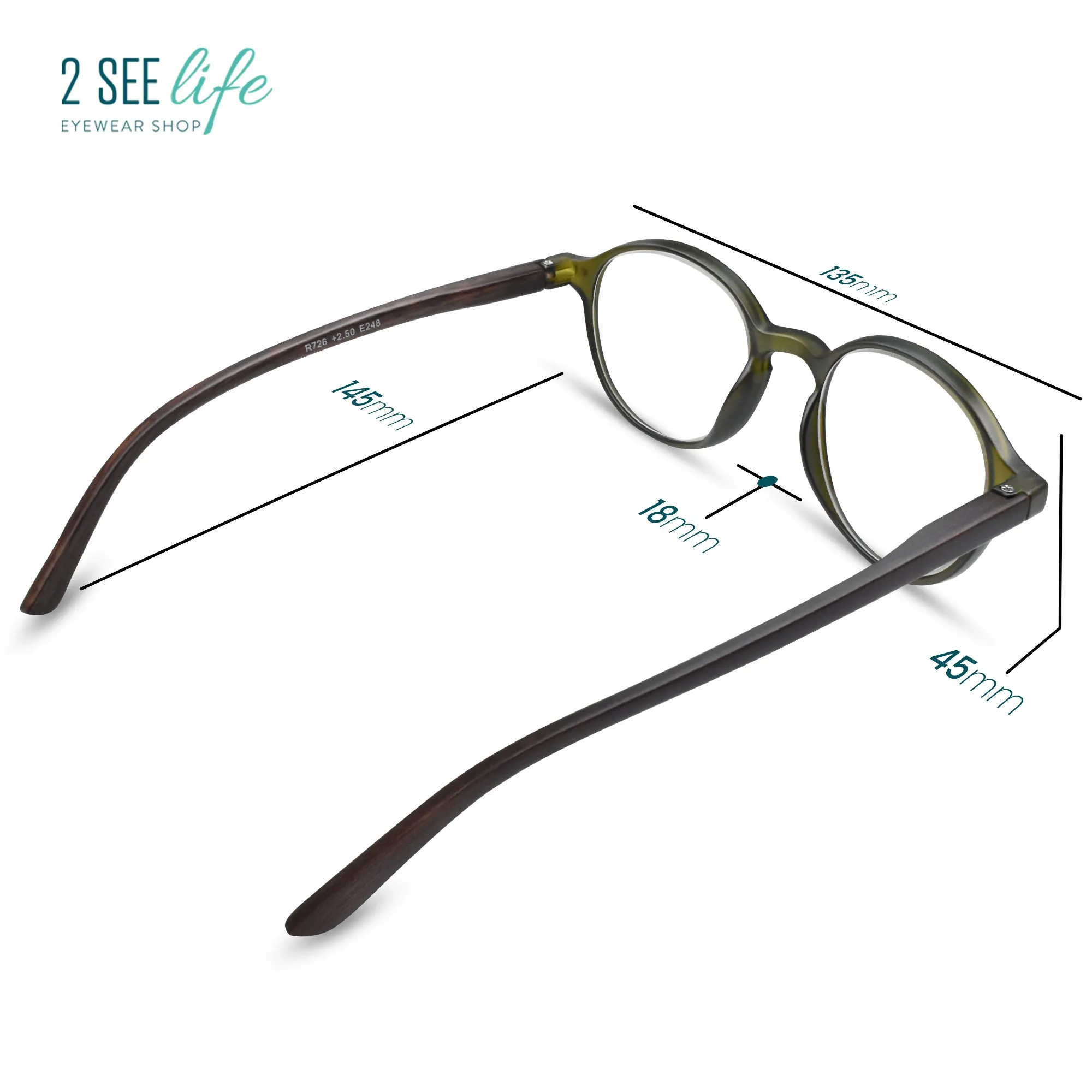 Retro Round Reading Glasses Men & Women Small Narrow Faces | R-726